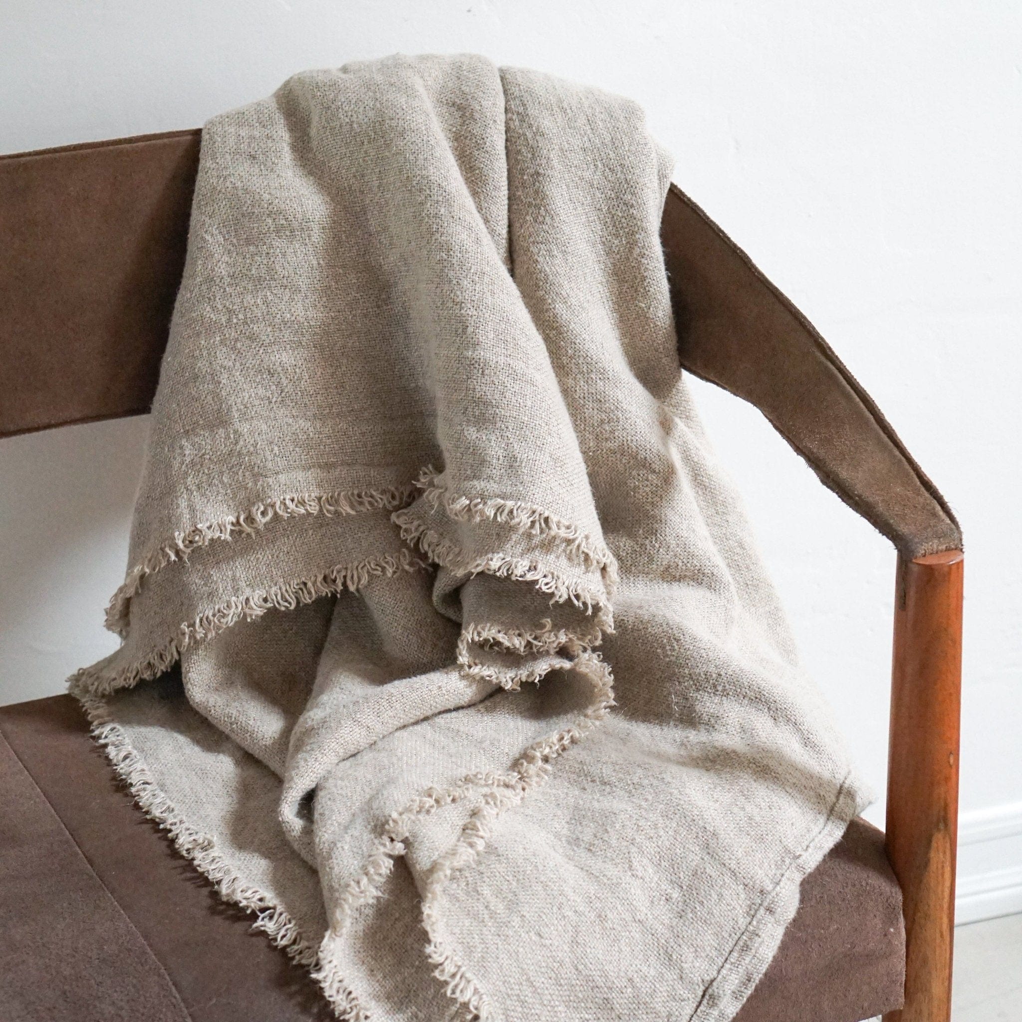 Lissoy Blankets + Throws Flax Linen Throw