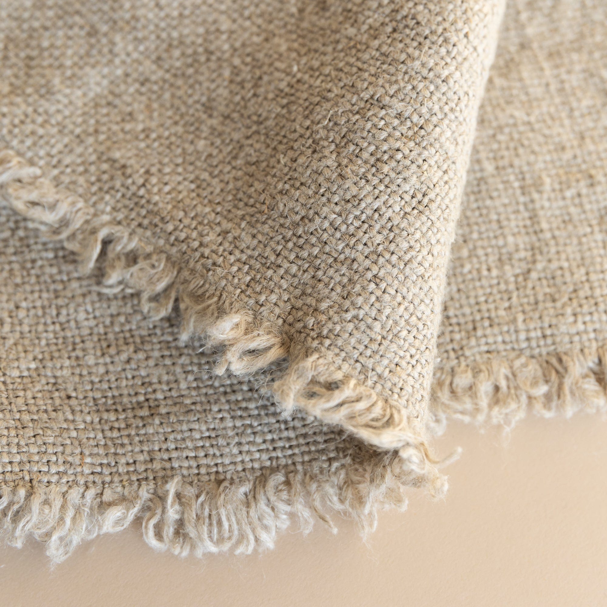 Lissoy Blankets + Throws Naturel Flax Linen Throw