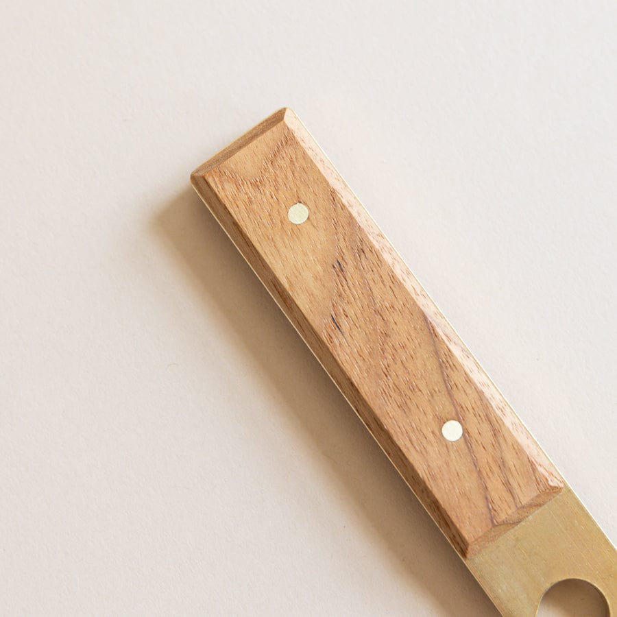 Lue Brass Barware Bottle Opener in Brass and Walnut