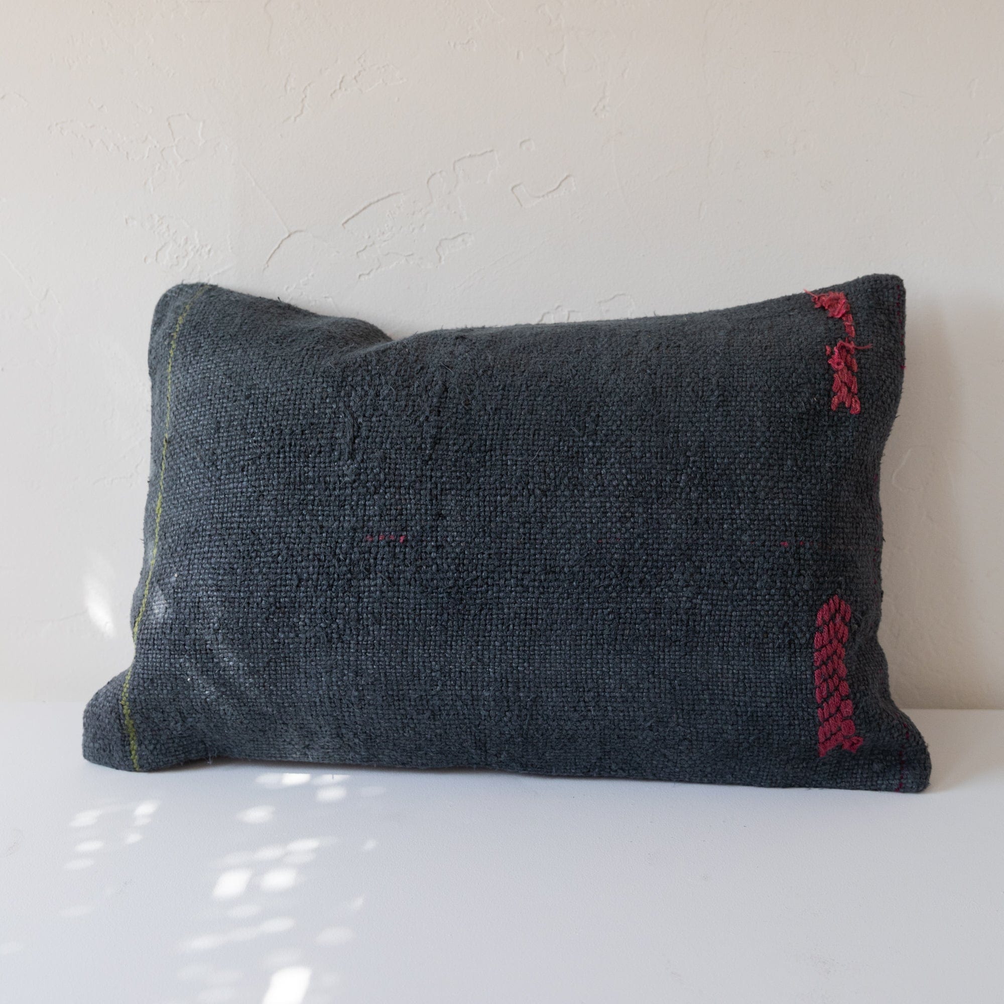 M-D Home Collection Pillows Navy + Pink / 24 x 15 Hemp Pillow