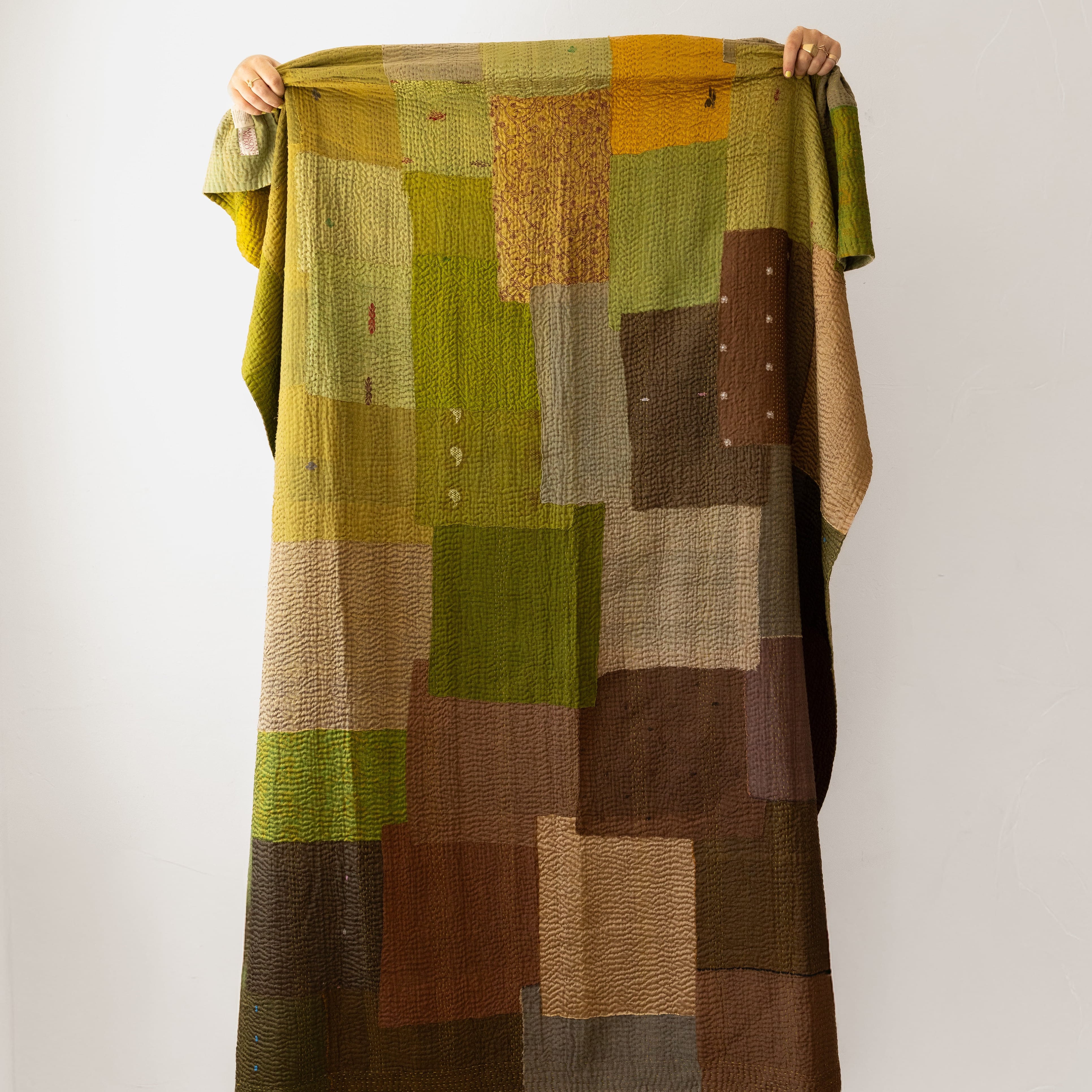 Maison Mieko Blankets + Throws Umber Vintage Patch Kantha Throw