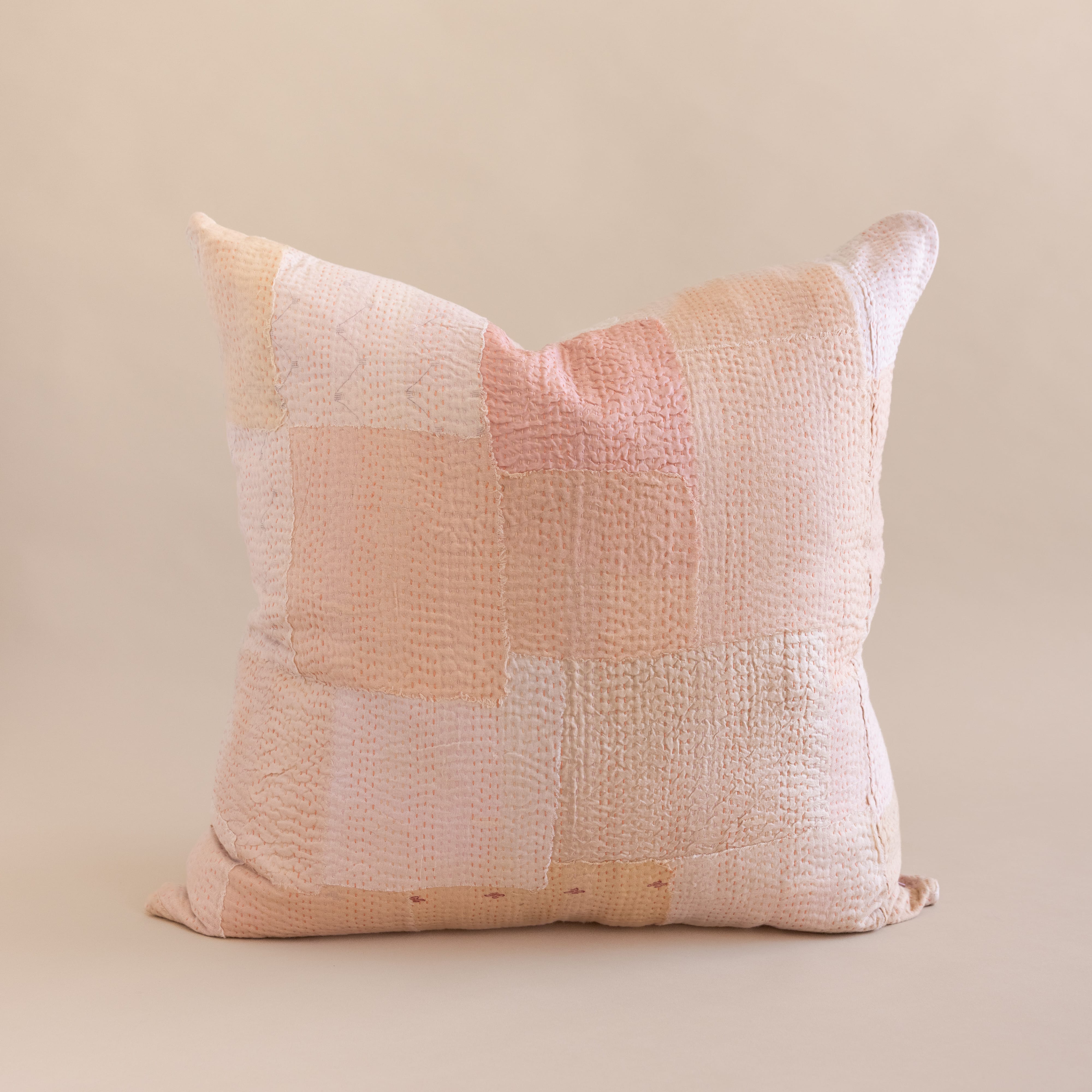 Maison Mieko Pillows Square / Dusty Pink Vintage Sari Patched Cushion
