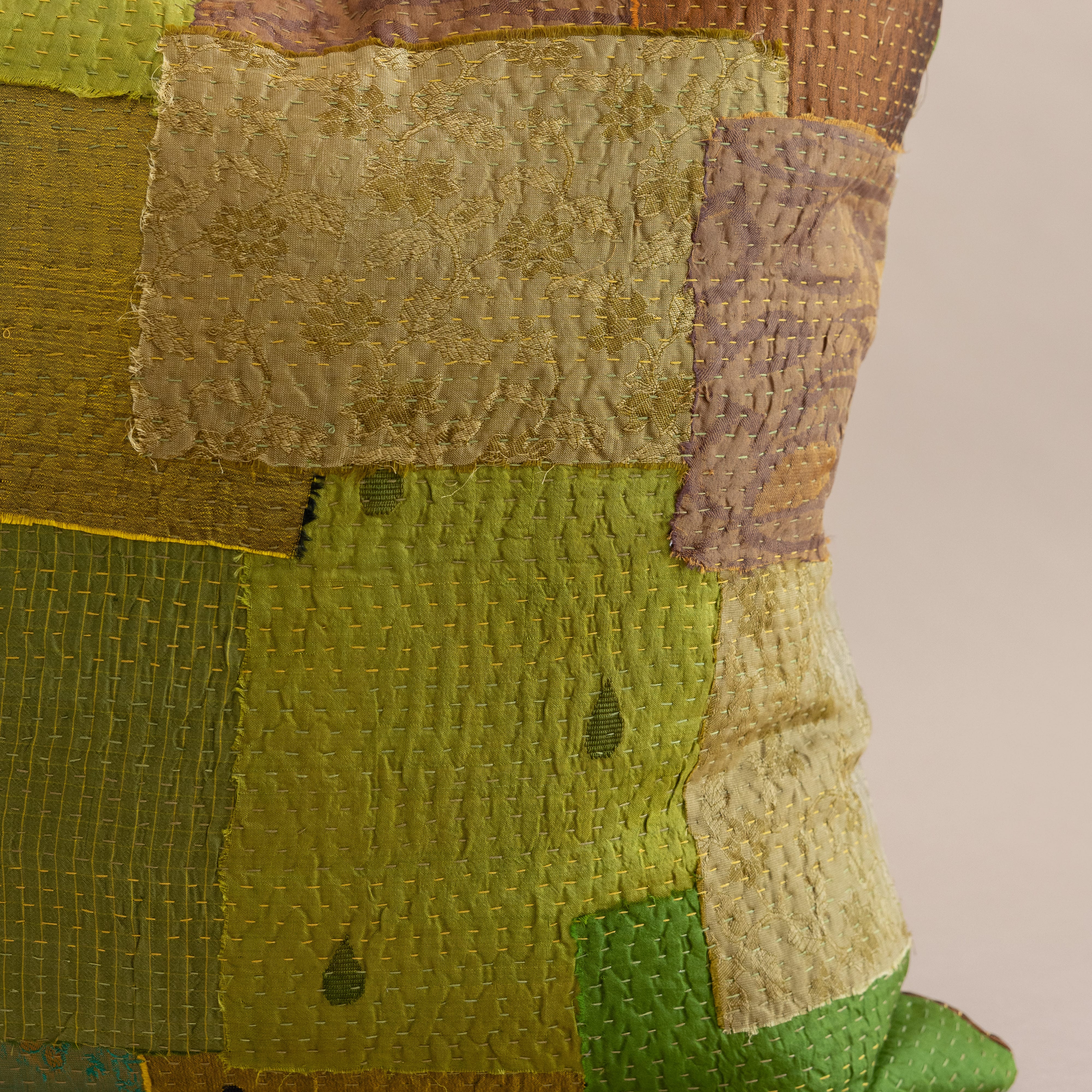 Maison Mieko Pillows Vintage Sari Patched Cushion