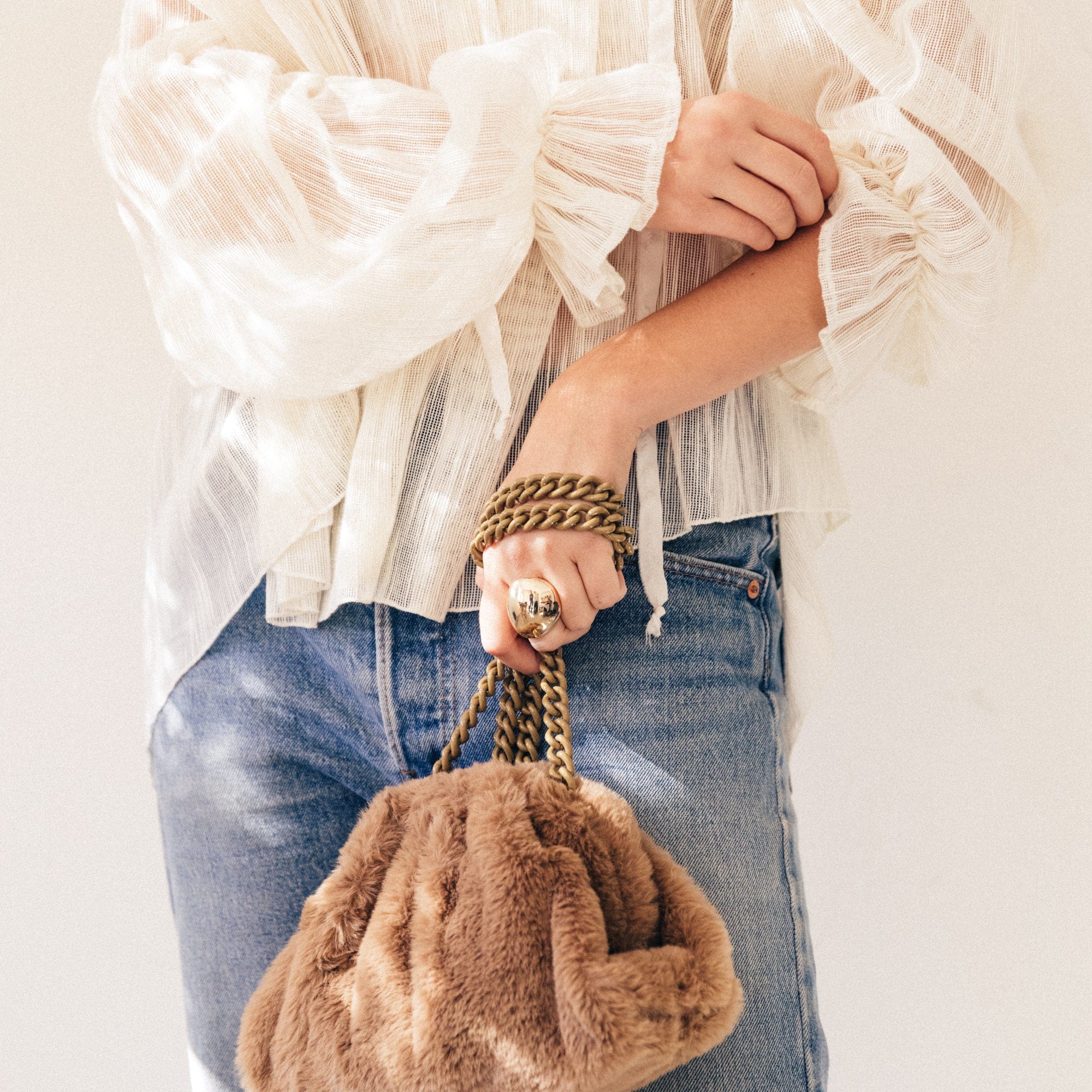 Clutch in Faux Fur