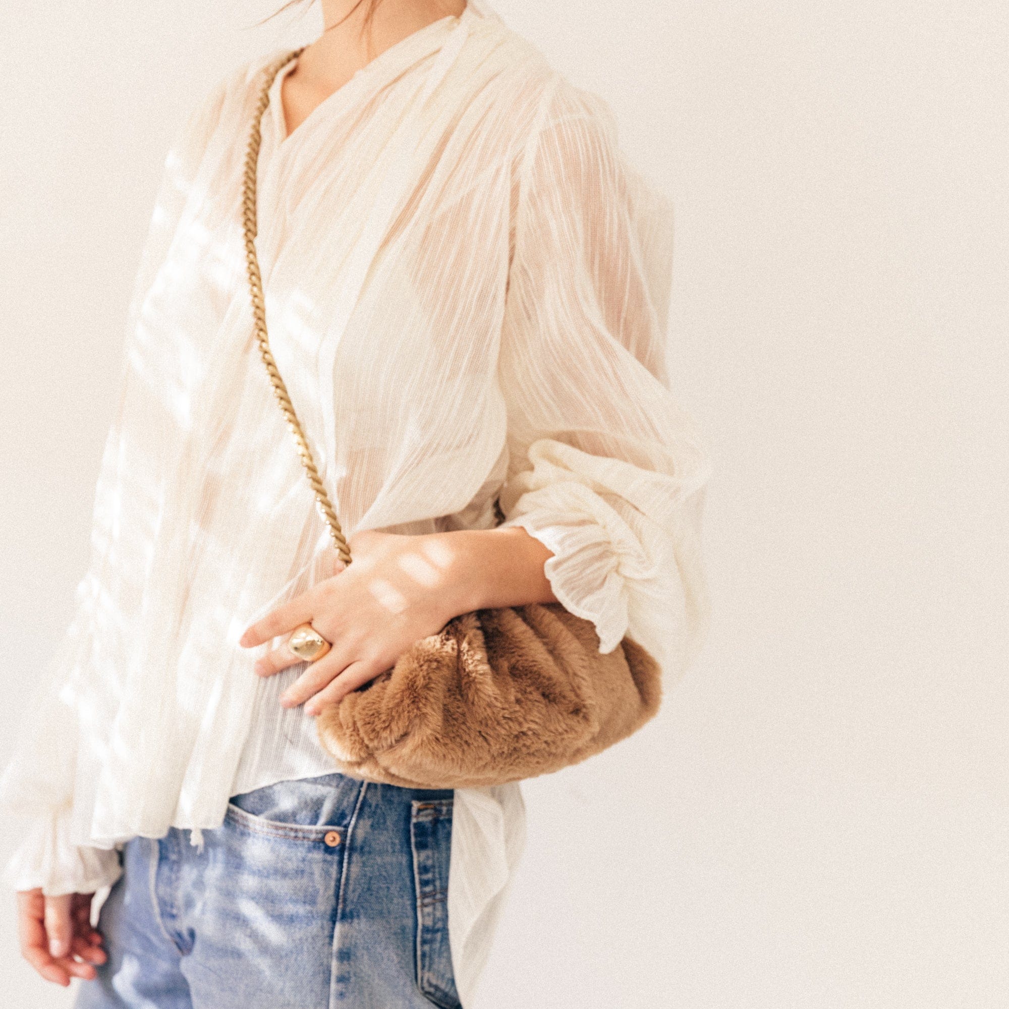 Clutch in Faux Fur