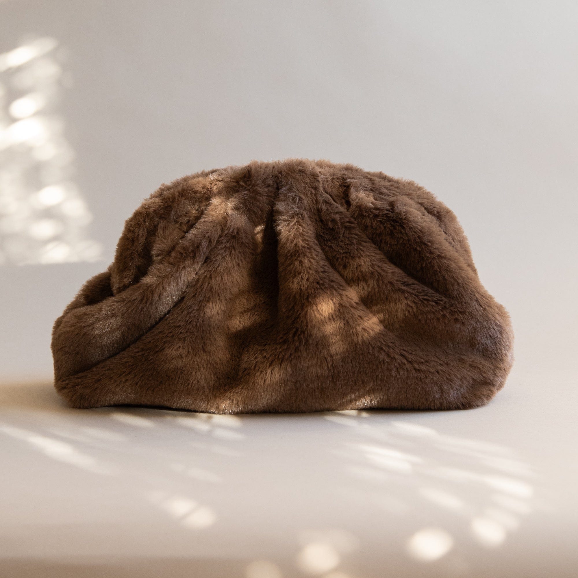 Maria La Rosa Bags Small / Brown Clutch in Faux Fur