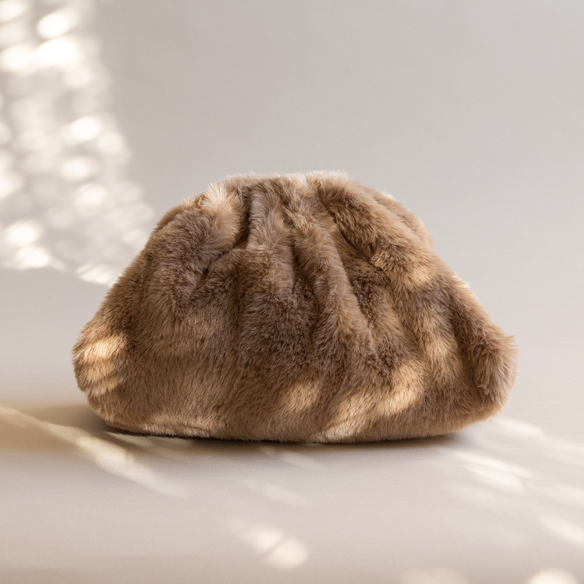 Maria La Rosa Bags Small / Nude Clutch in Faux Fur