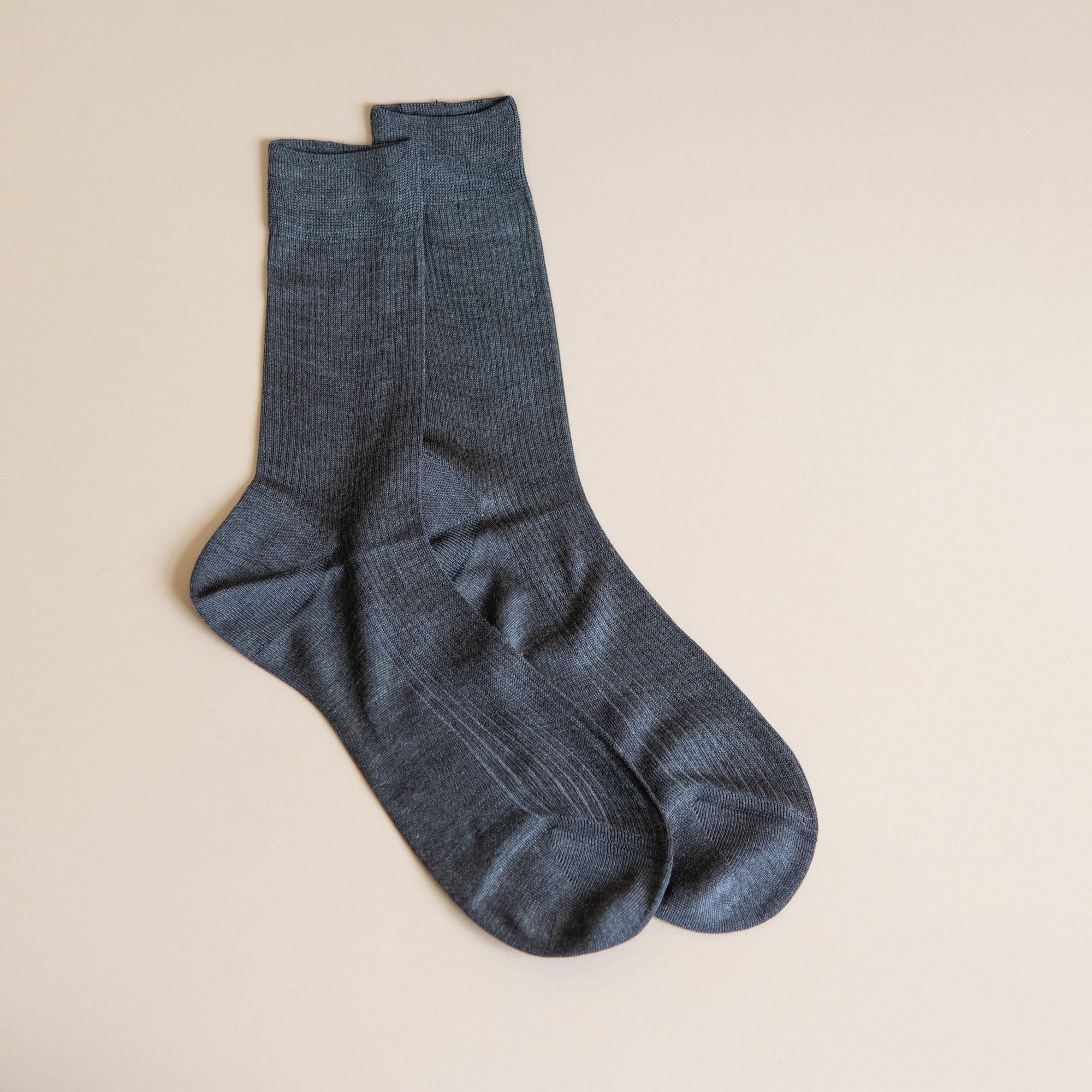 Maria La Rosa Socks Anthracite melange One Ribbed Socks by Maria La Rosa