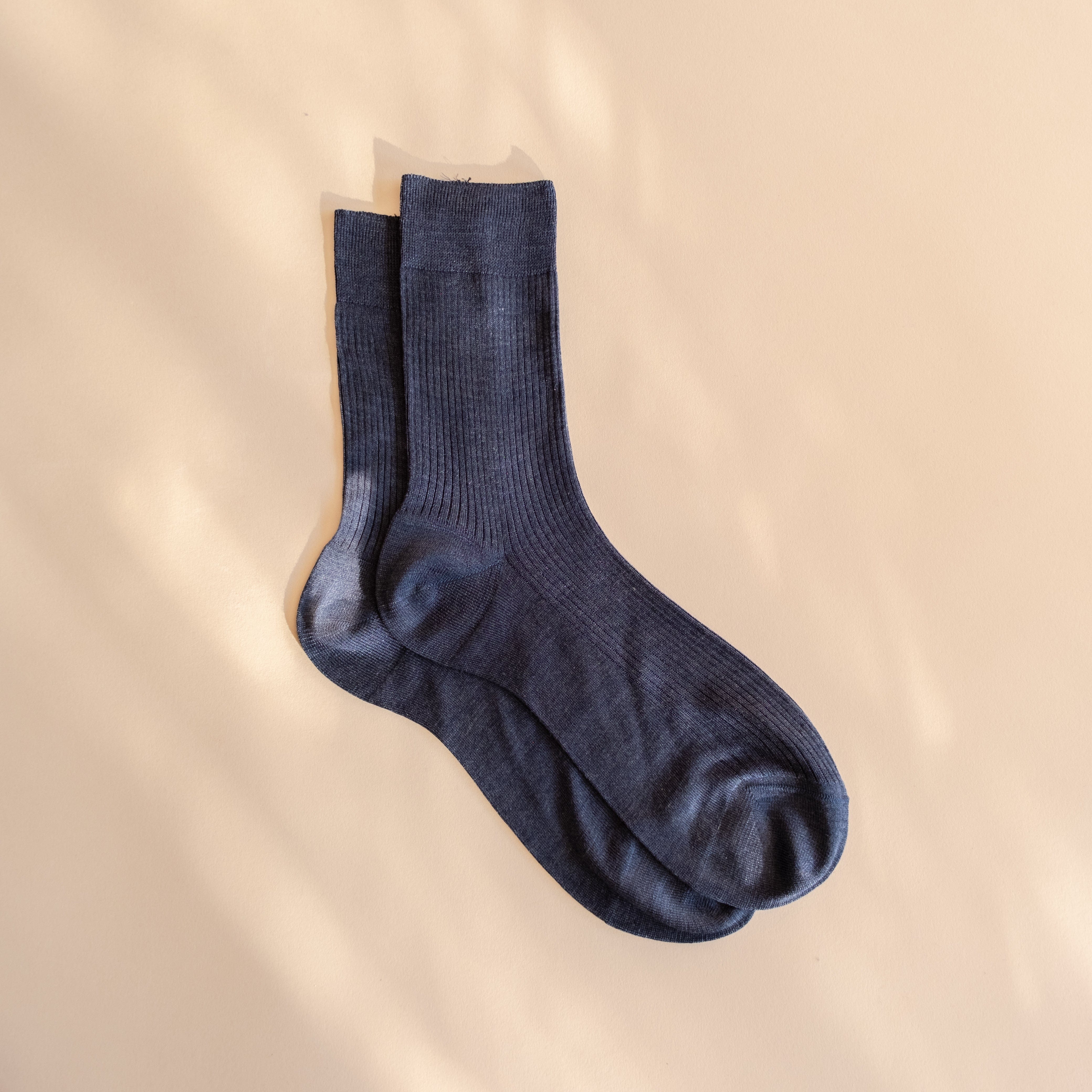 Maria La Rosa Socks Blue Melange Maria La Rosa One Ribbed Socks