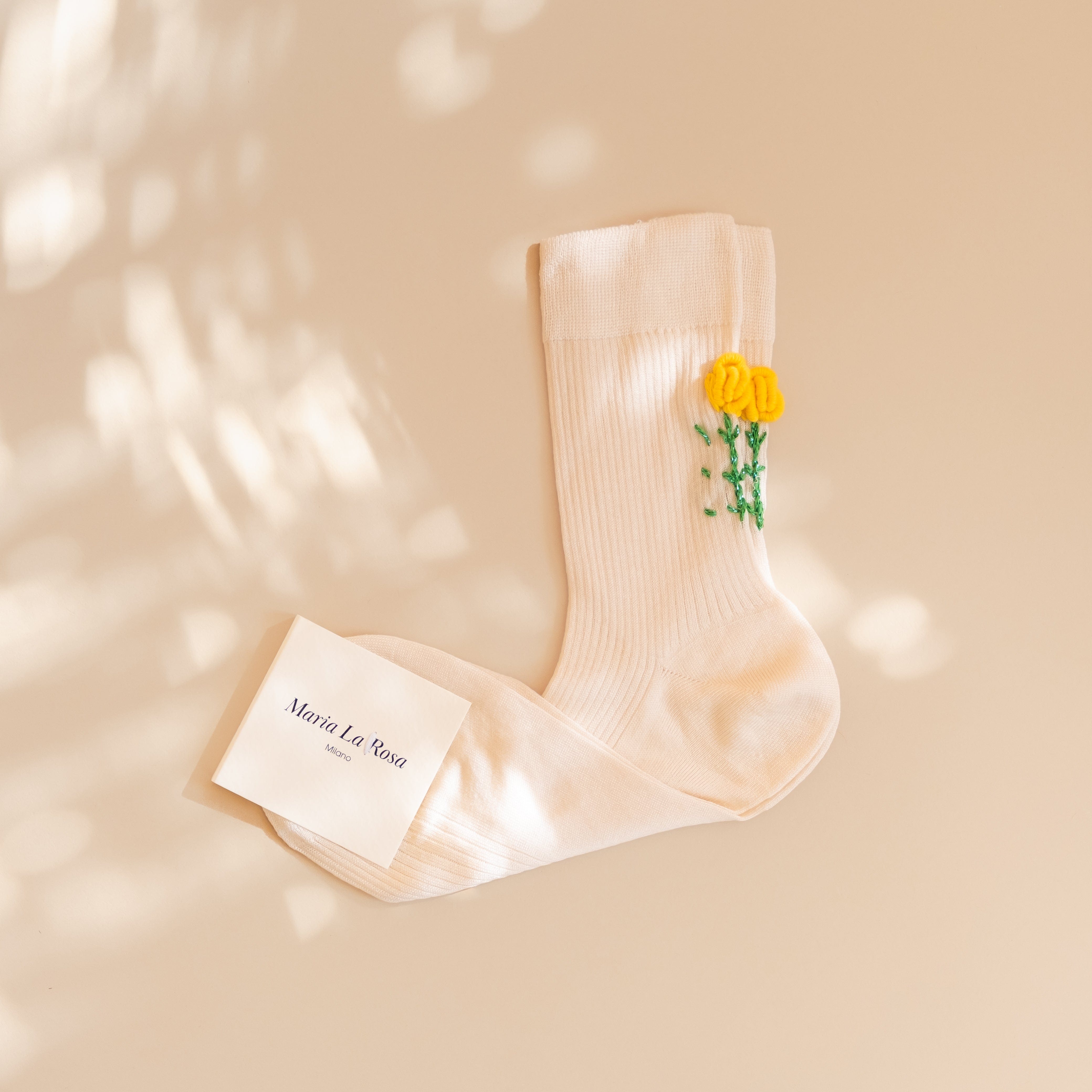 Maria La Rosa Socks Ecru Maria La Rosa Bloom Socks