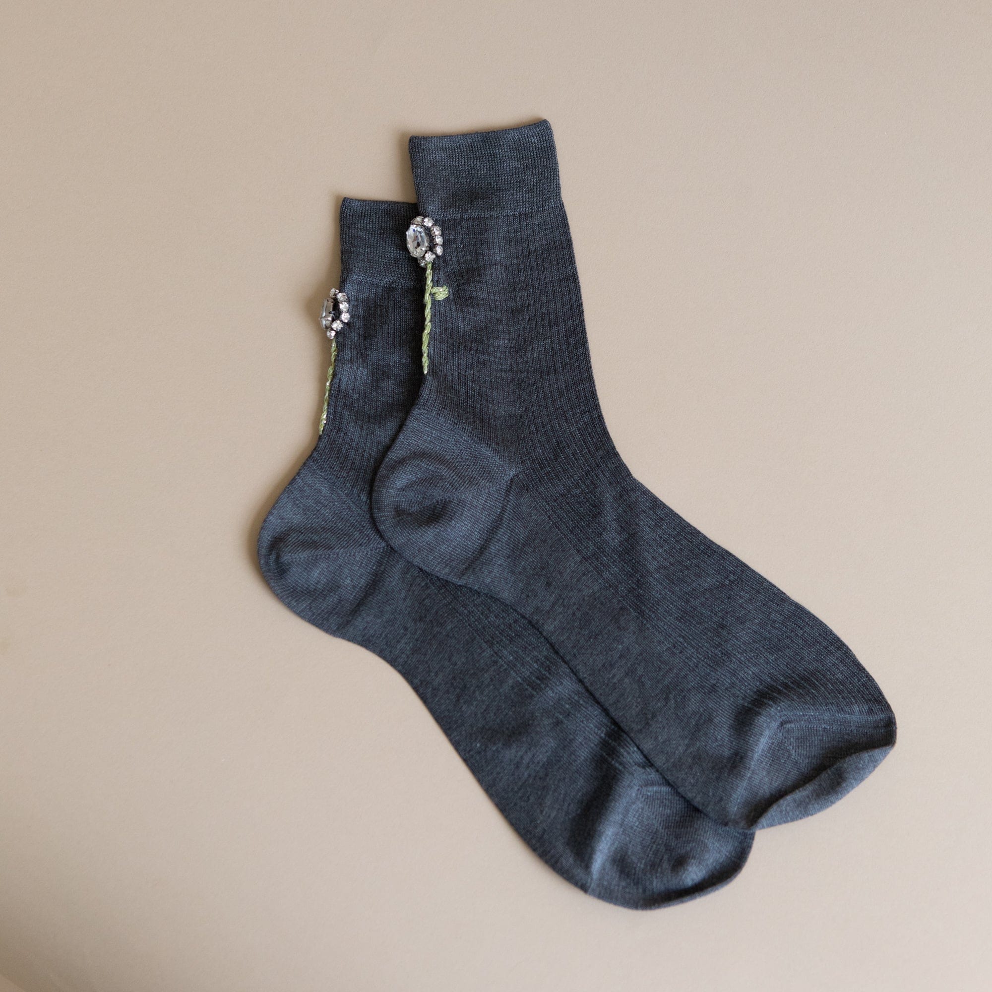 Maria La Rosa Socks Grey Melange Leonora Socks by Maria La Rosa