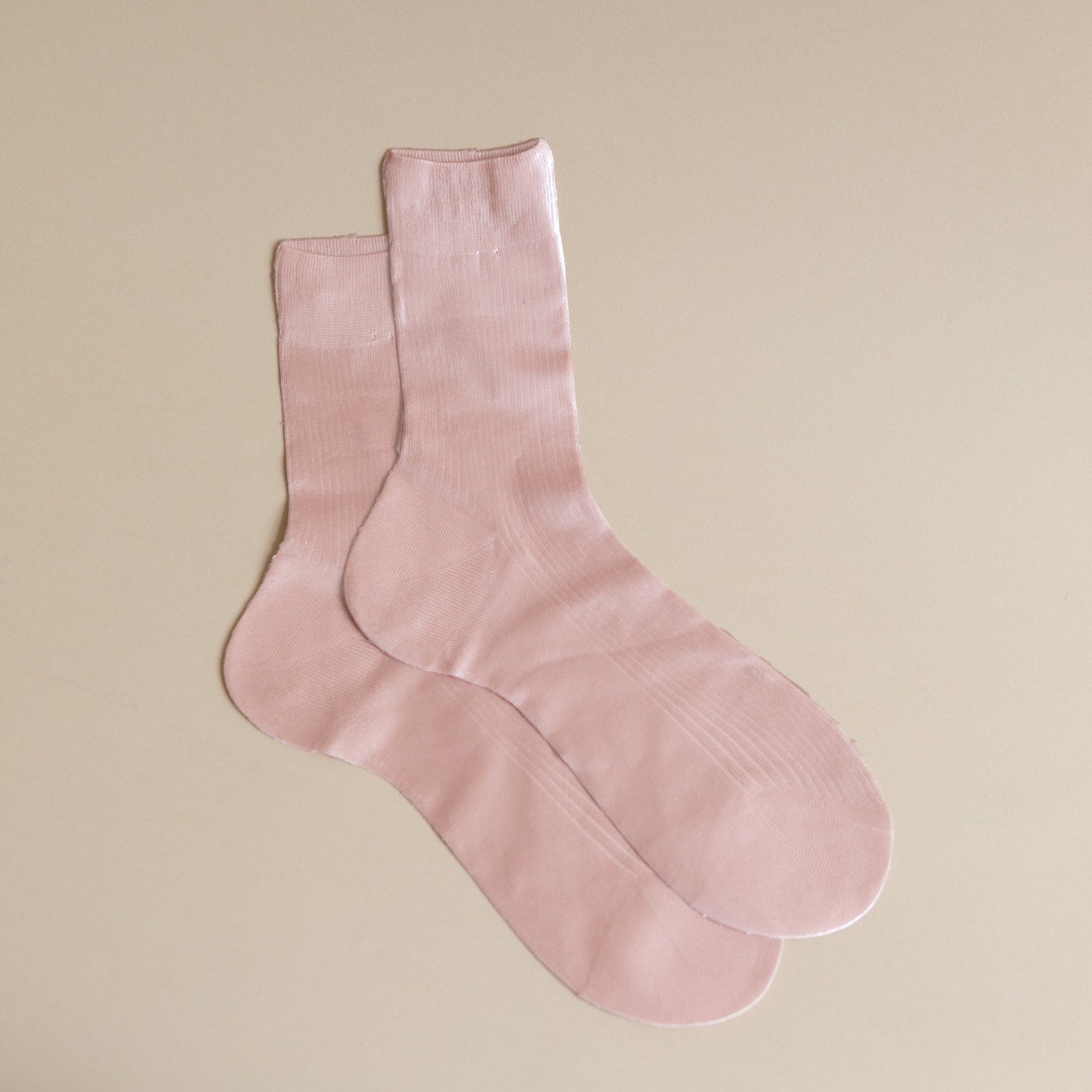 Maria La Rosa Socks Pale Pink One Ribbed Laminated Socks by Maria La Rosa