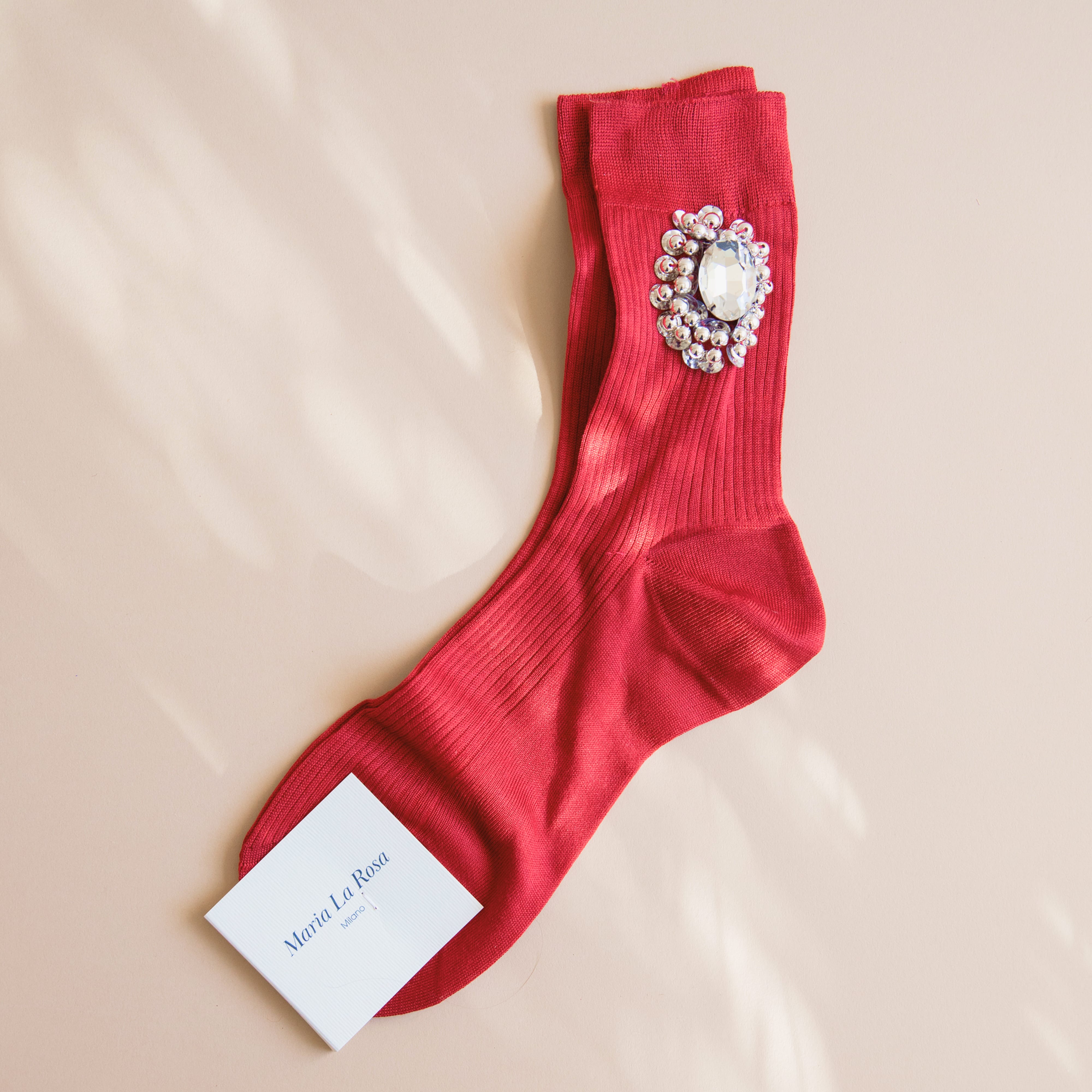 Maria La Rosa Socks Red Maria La Rosa Aisha Socks
