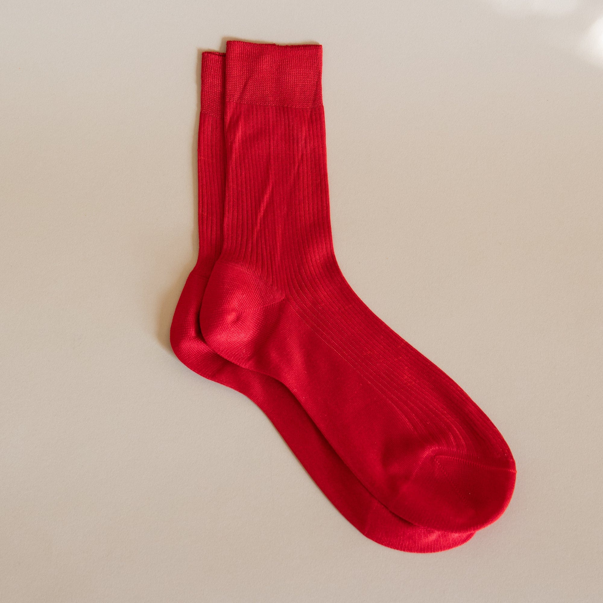 Maria La Rosa Socks Red One Ribbed Socks by Maria La Rosa