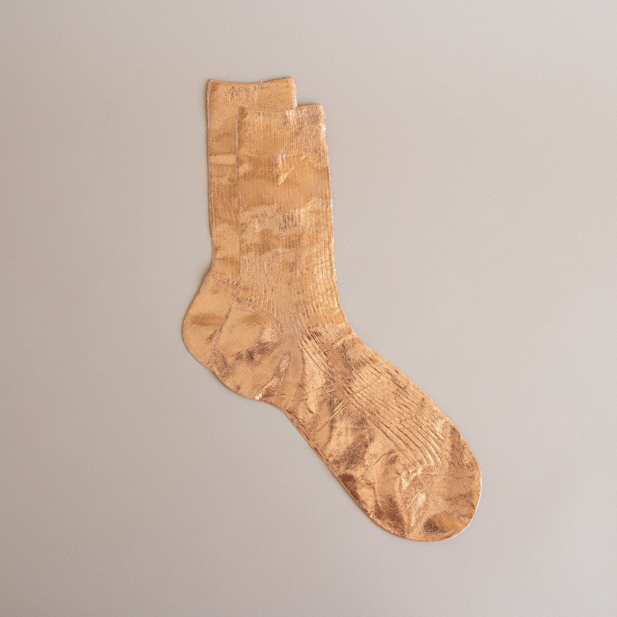 Maria La Rosa Socks Rose One Ribbed Laminated Socks by Maria La Rosa