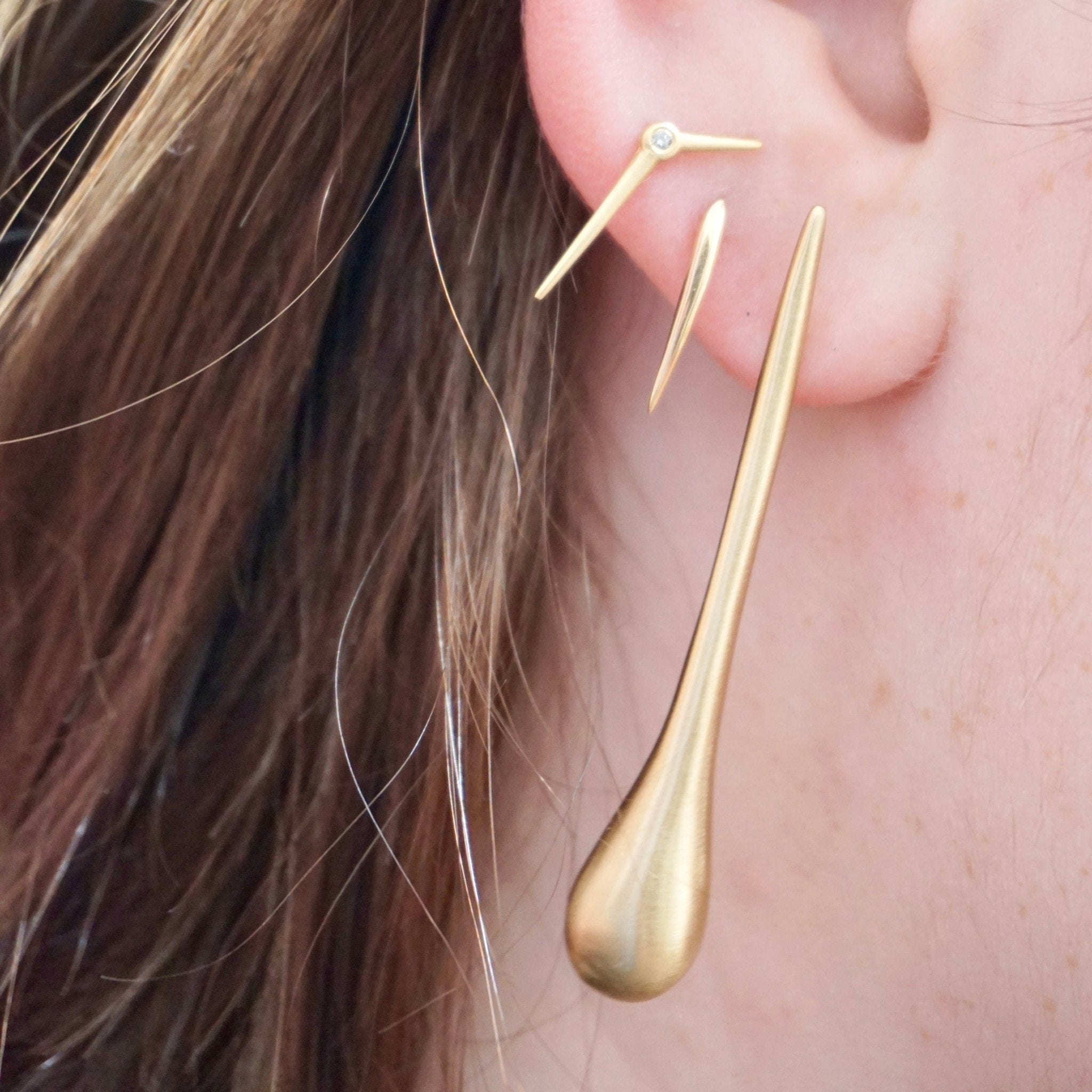 Marion Cage Earrings Climber Post Studs