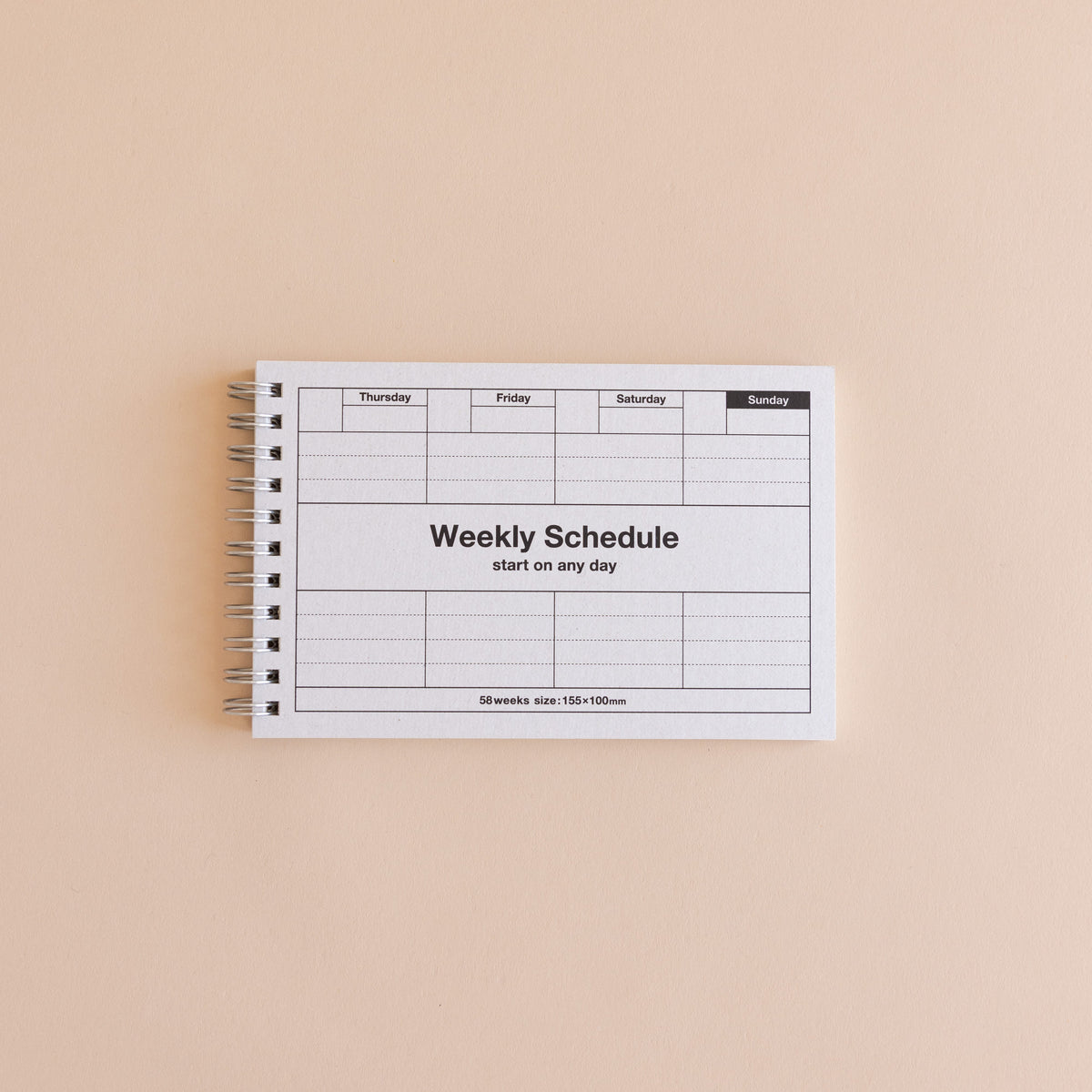 MARK'S Inc. Stationery + Notebooks Gray Weekly Schedule