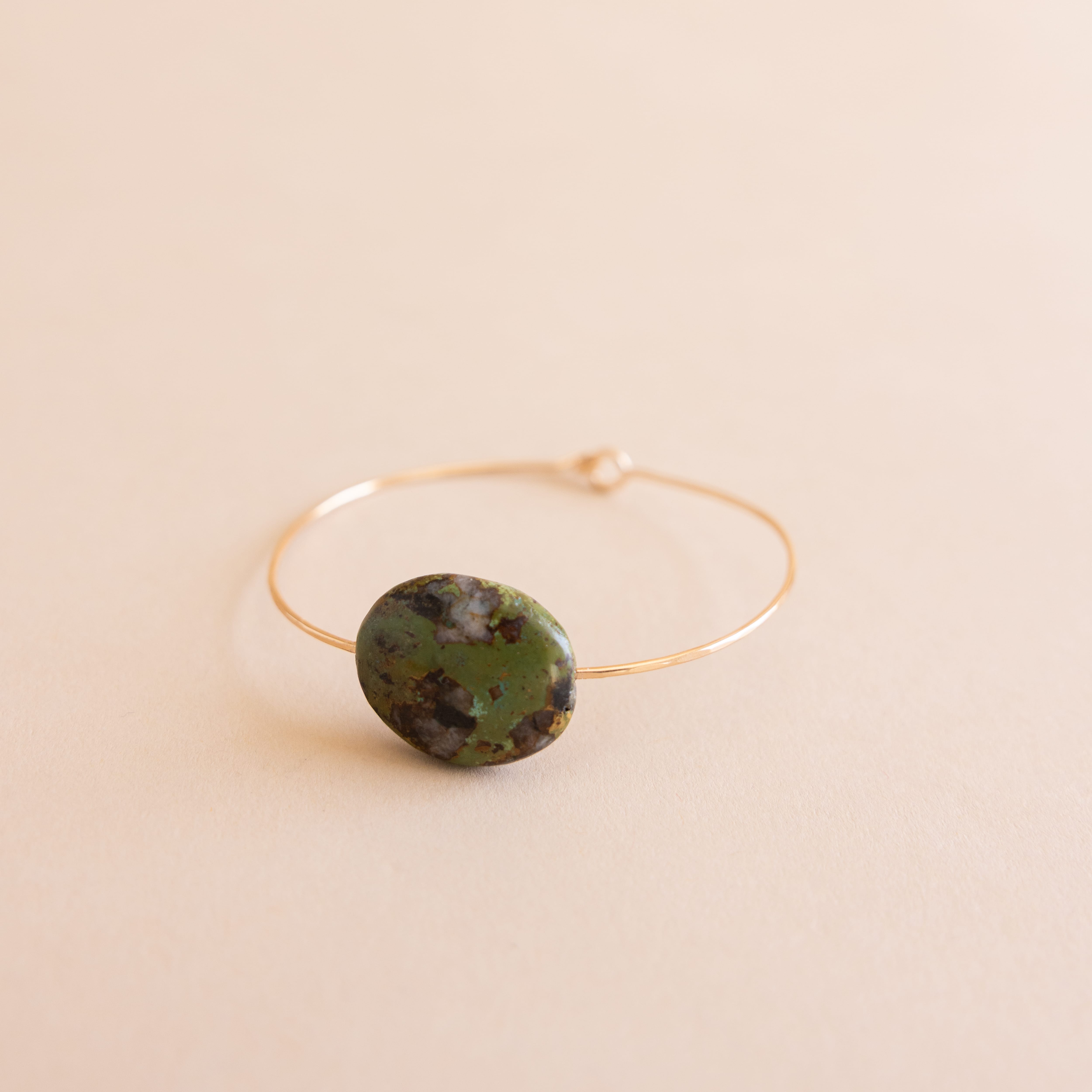 Mary MacGill Bracelets Brown Turquoise Stone Cuff Bracelet by Mary MacGill