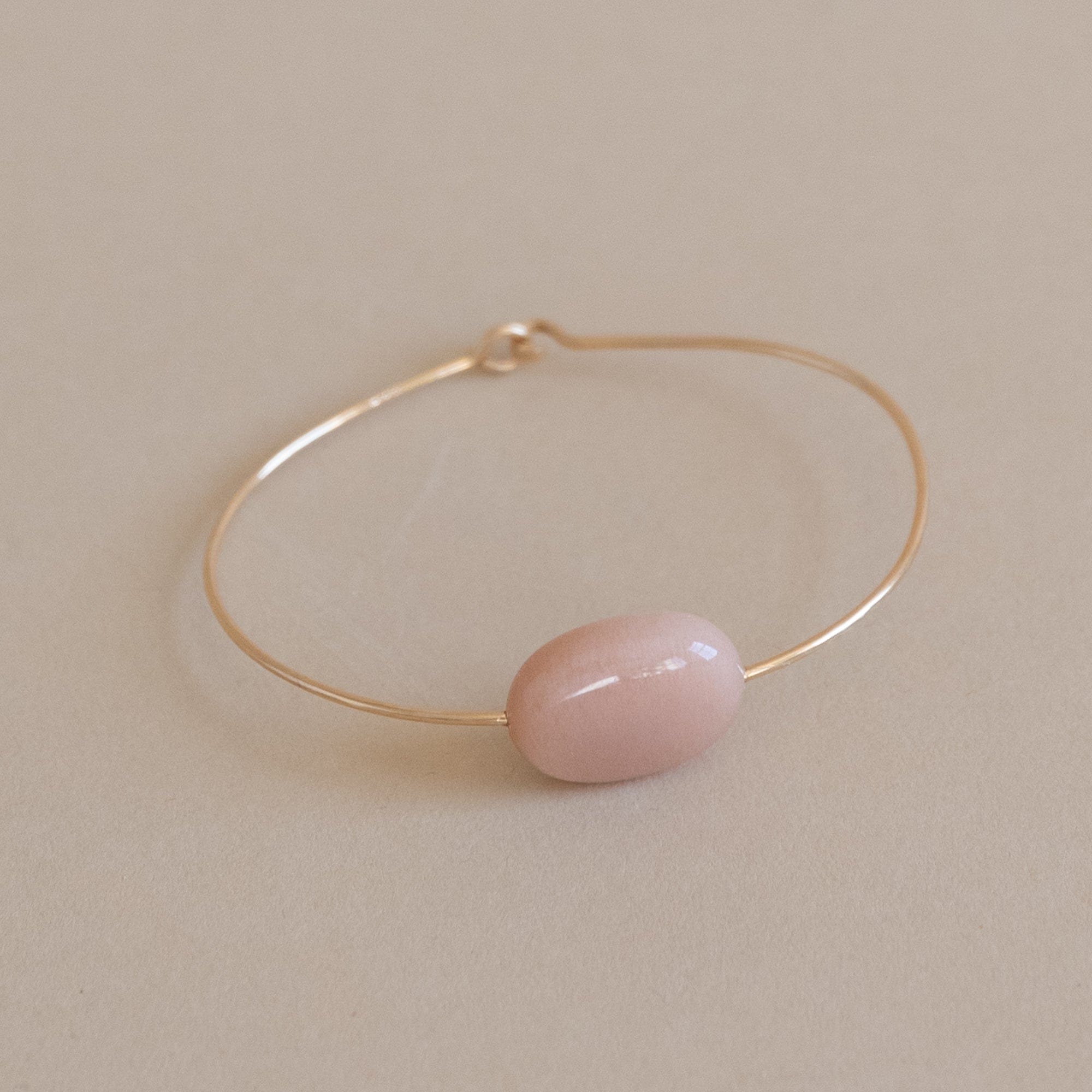 Mary MacGill Bracelets Cuff Bracelet in Pink Moonstone