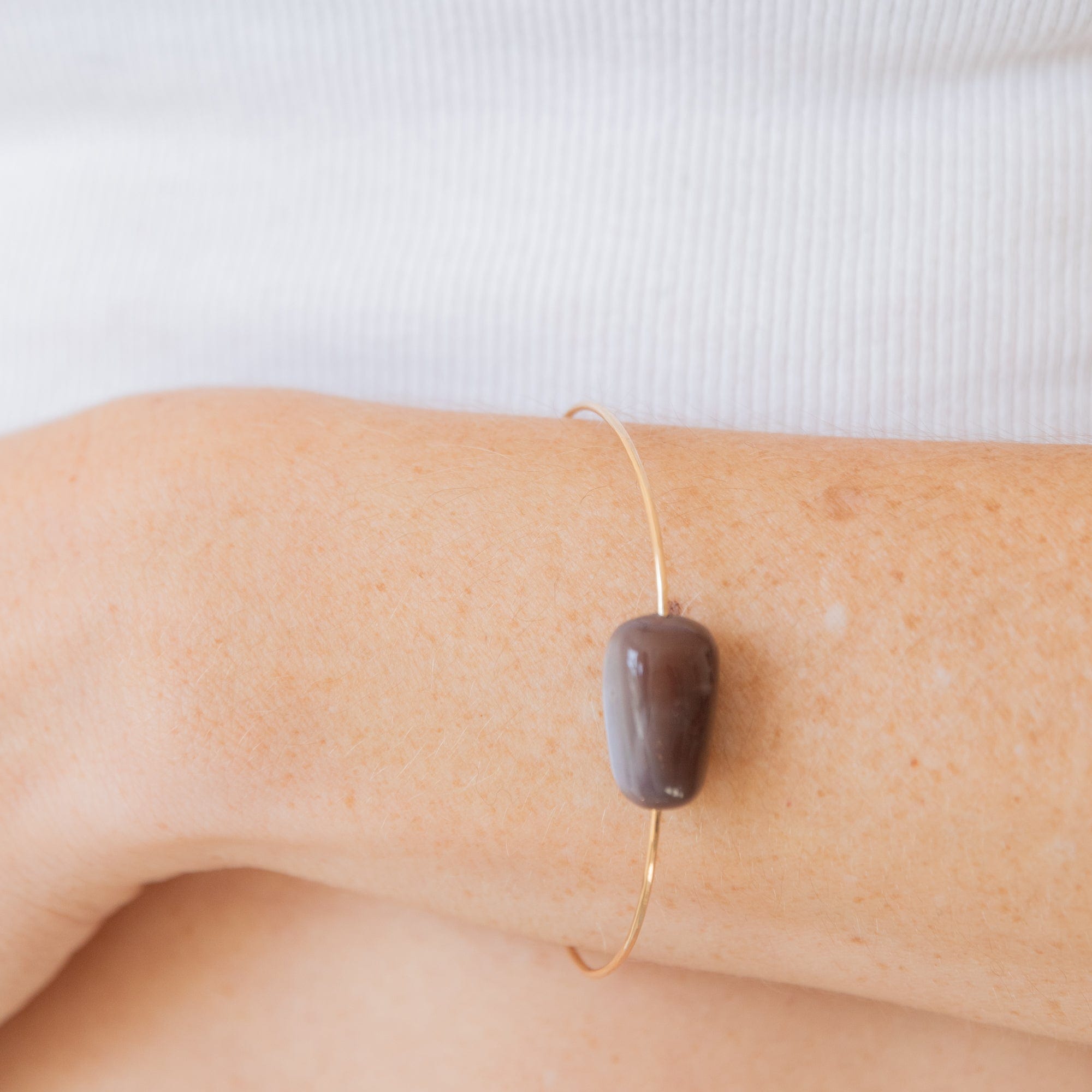 Mary MacGill Bracelets Cuff Bracelet in Smoky Moonstone