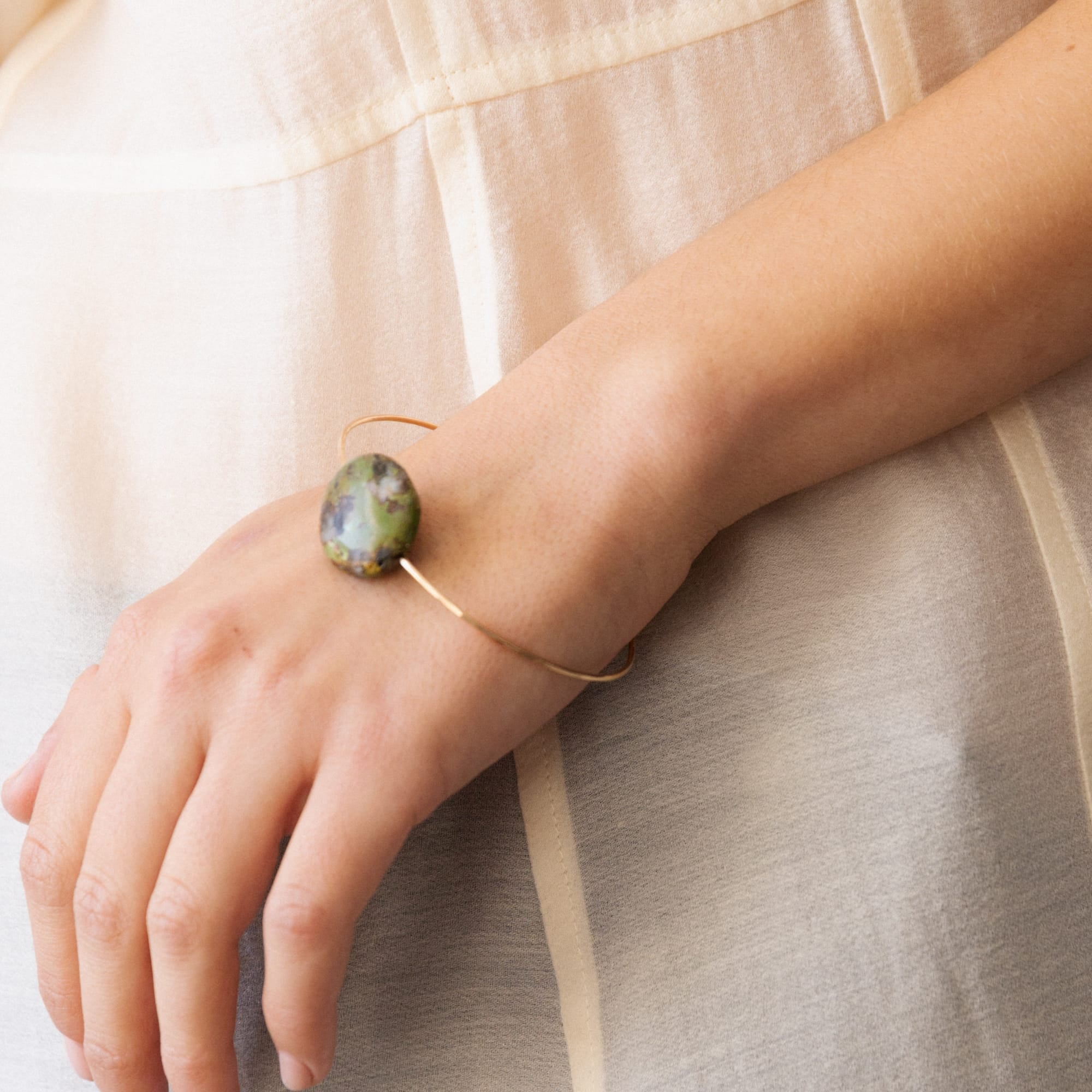 Mary MacGill Bracelets Stone Cuff Bracelet by Mary MacGill