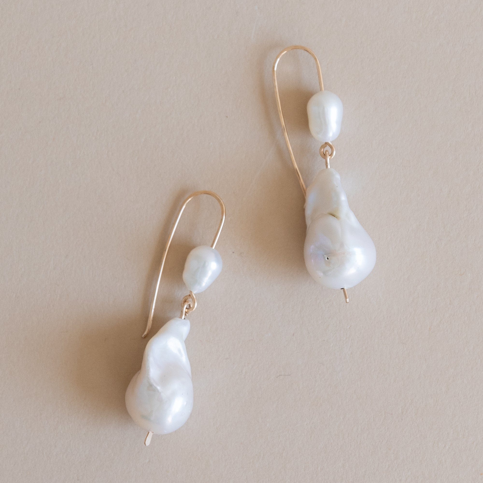 Mary MacGill Earrings Baroque Pearl Double Drop Earrings