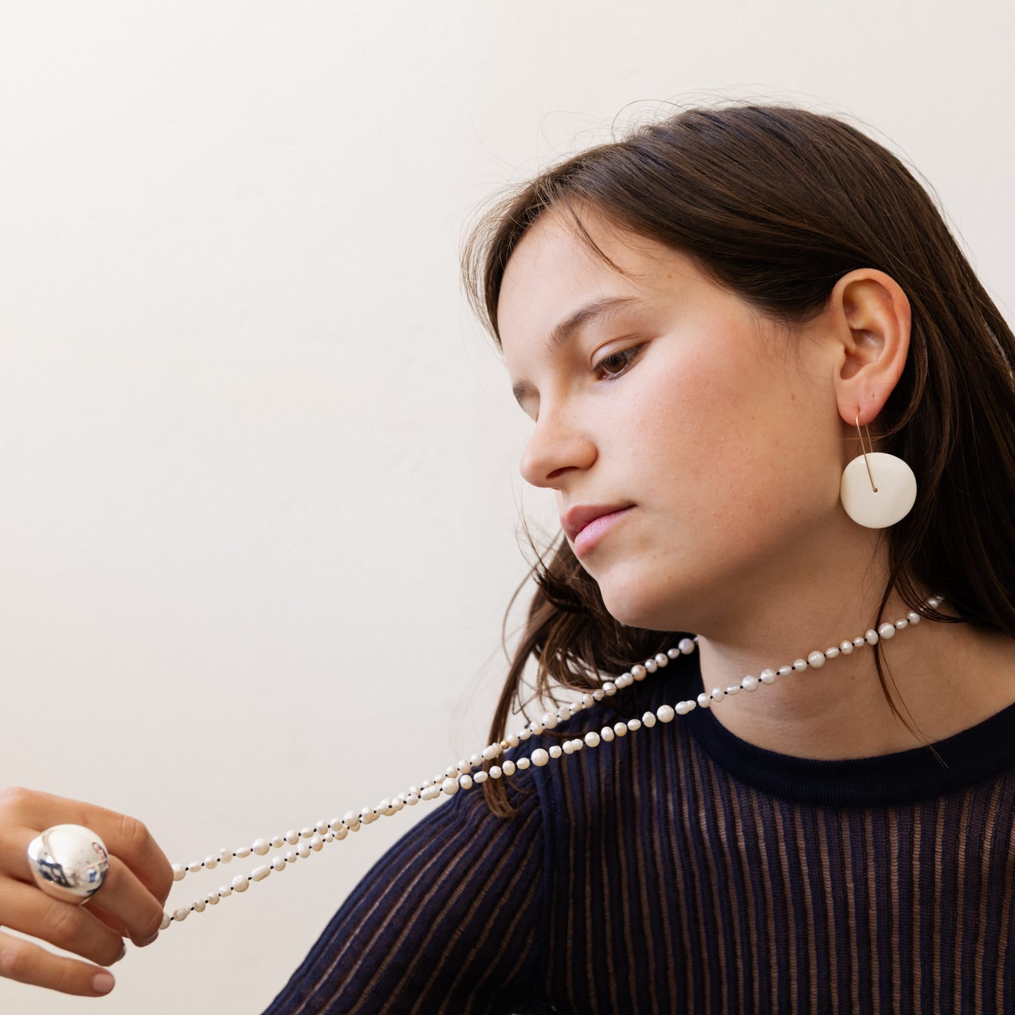 Mary MacGill Earrings Carved Horn Earrings by Mary MacGill