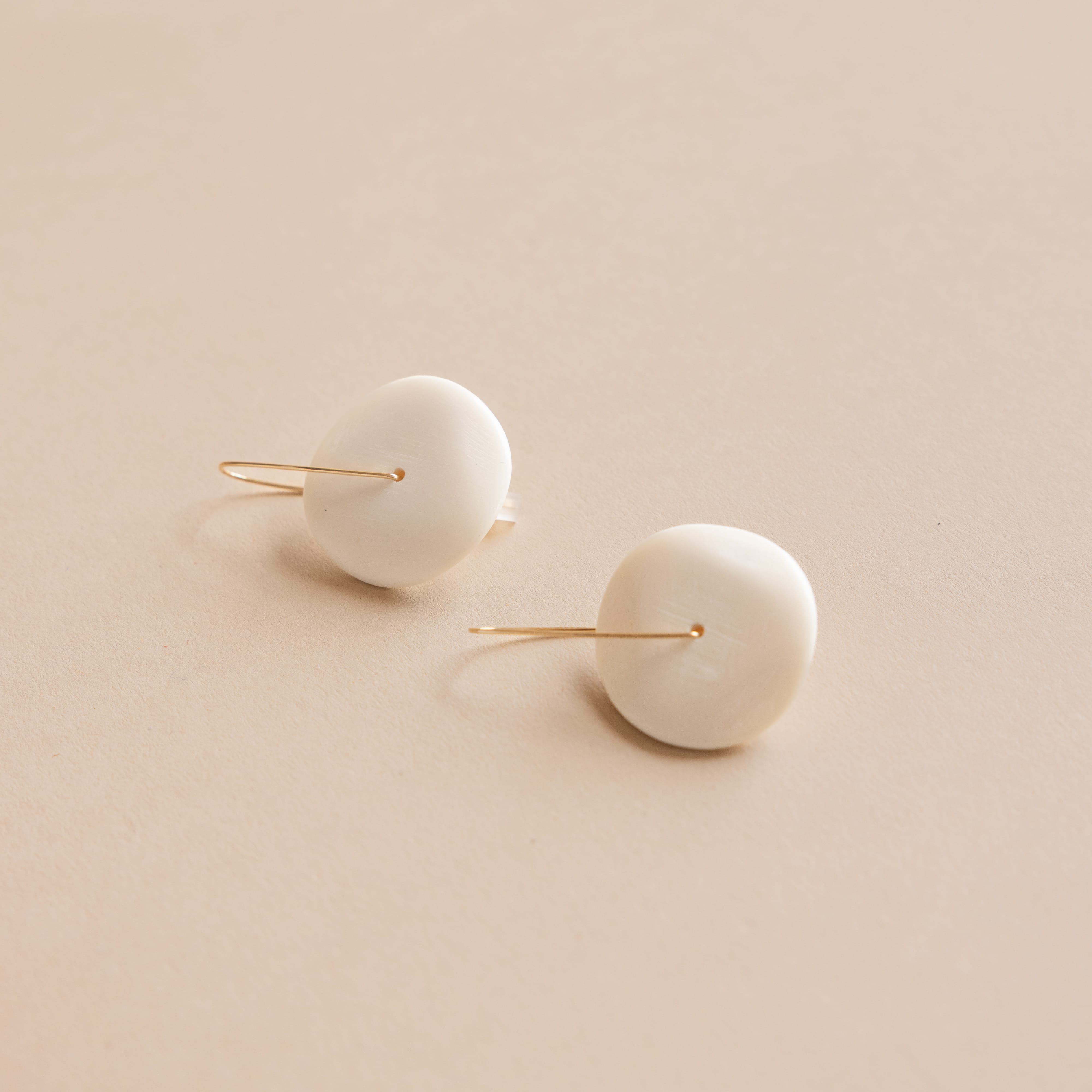 Mary MacGill Earrings Large Carved Horn Earrings by Mary MacGill