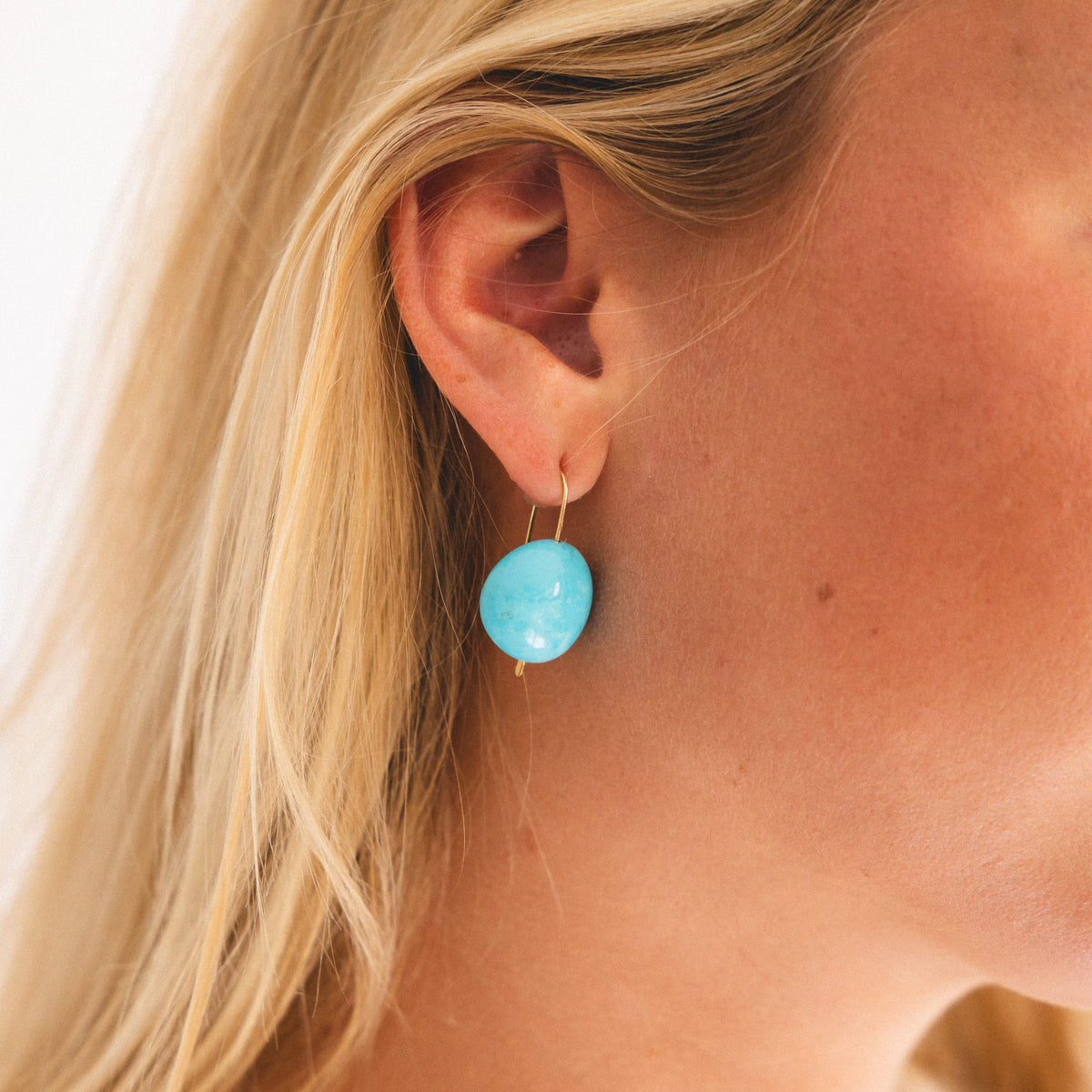 Mary MacGill Earrings Large Turquoise Drop Earrings by Mary MacGill