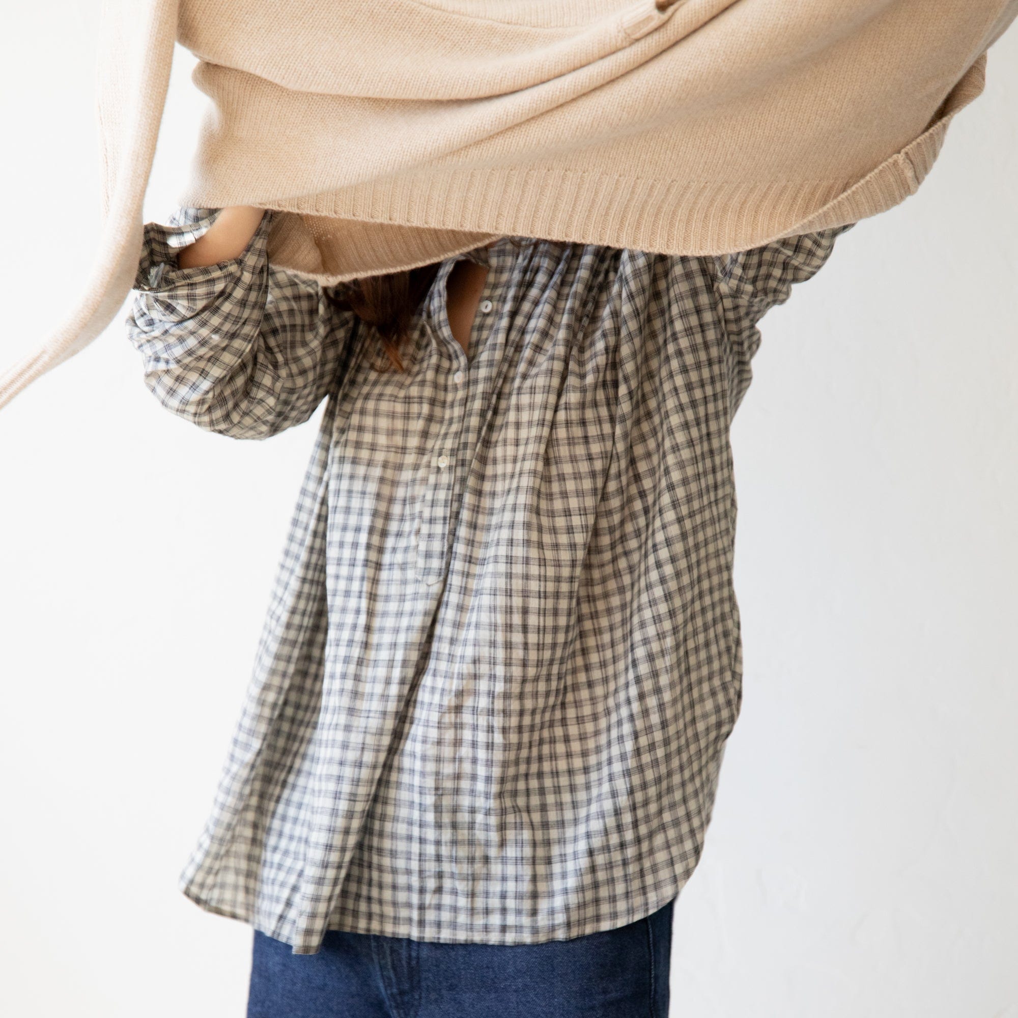 Matta NY Tops Bheeti Tie Dye Checks Top by Matta