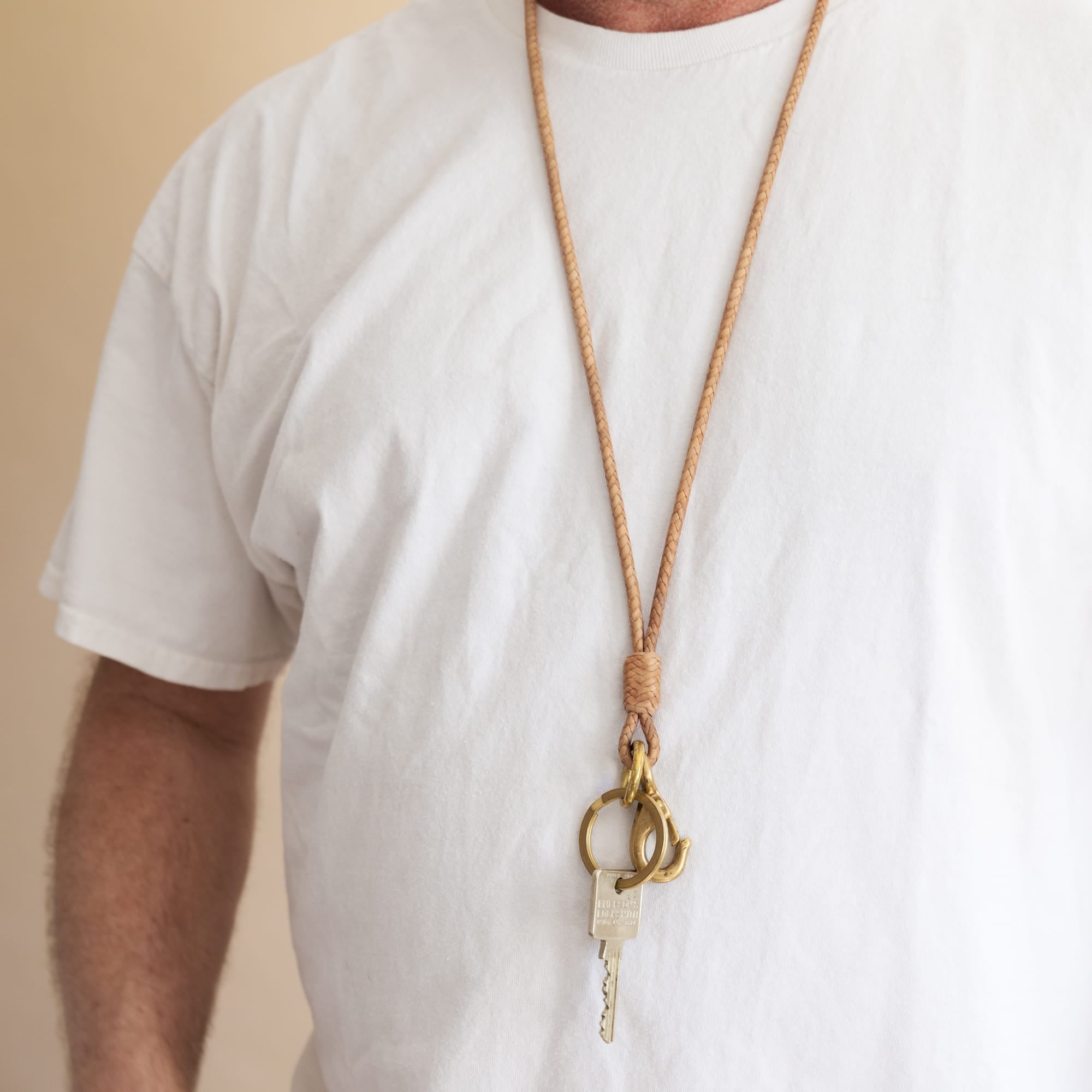 Matthew Ready Keychains Leather & Brass Key Lanyard