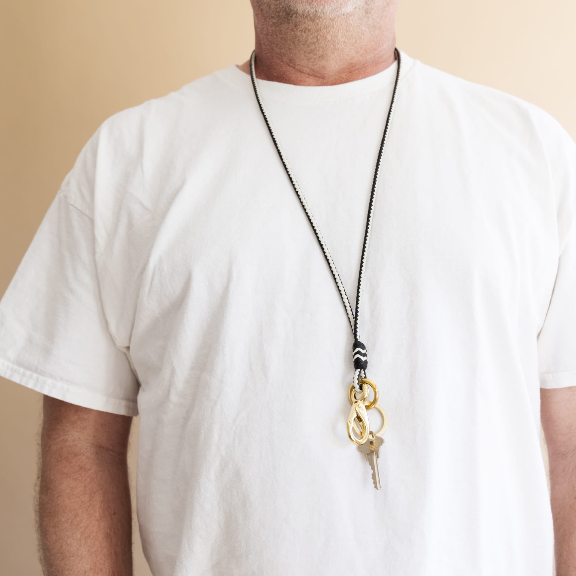 Matthew Ready Keychains Leather & Brass Key Lanyard
