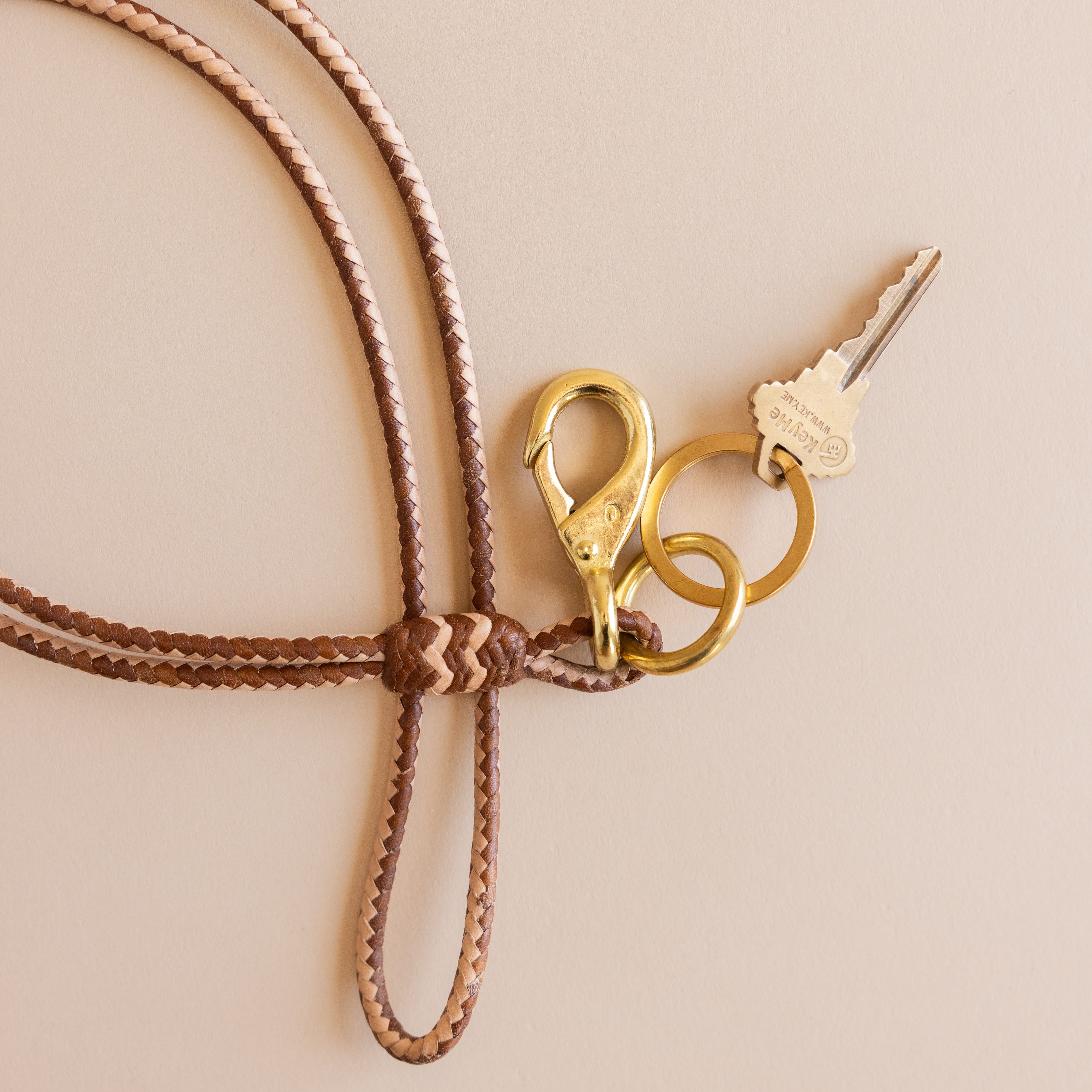 Matthew Ready Keychains Leather & Brass Key Lanyard