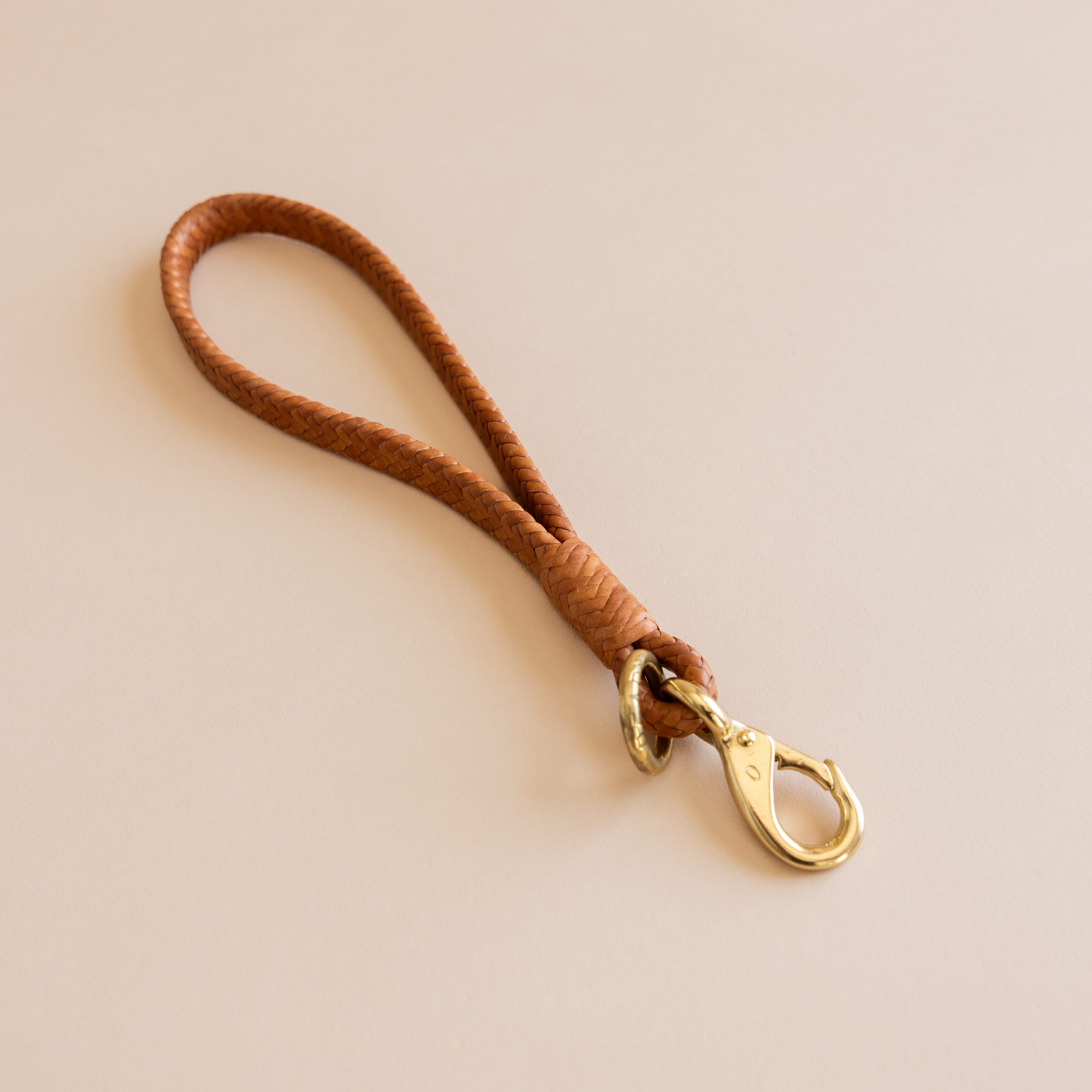 Matthew Ready Keychains Natural Leather & Brass Wristlet Keychain
