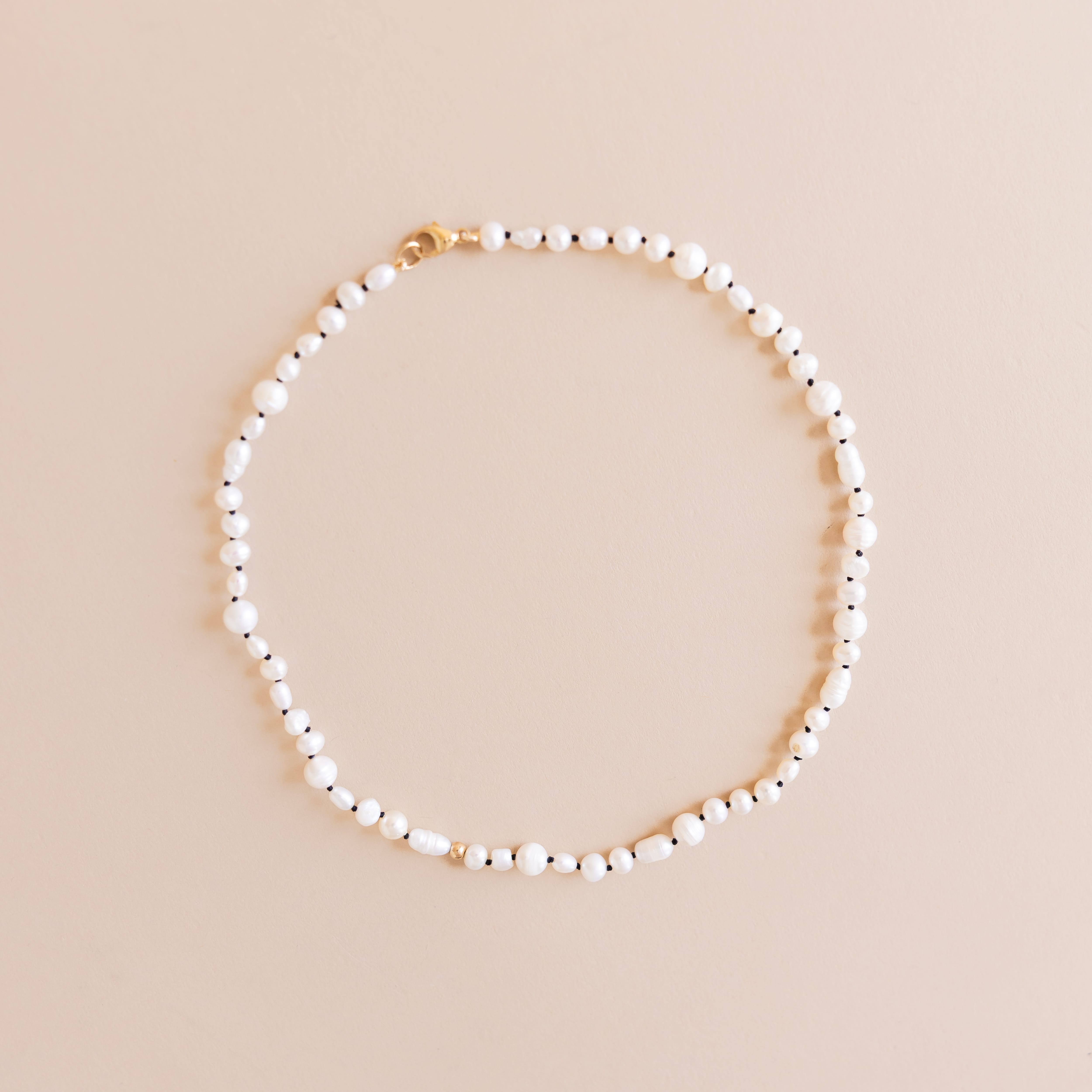Beaded White Cultured Pearl Necklace