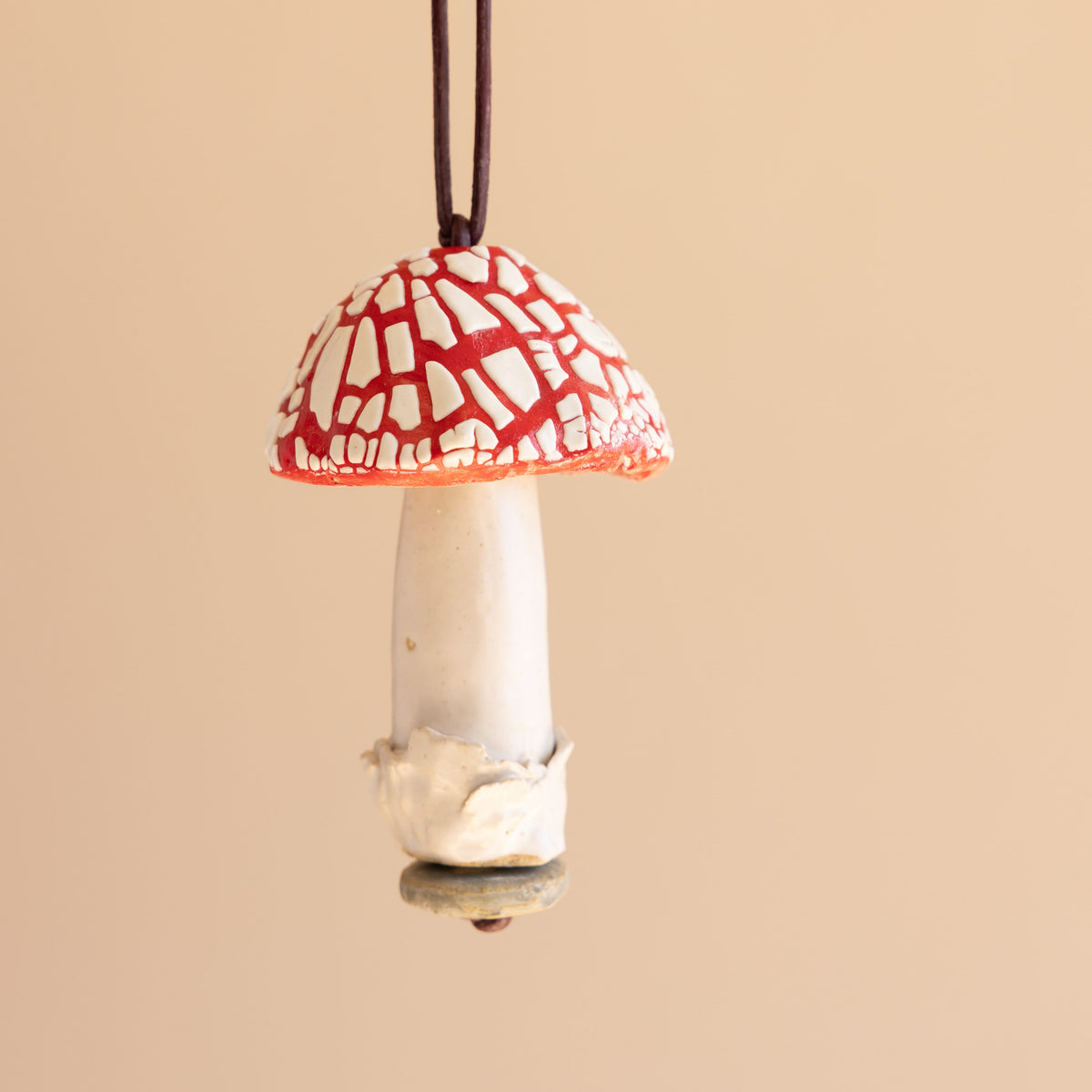 Mondays Seasonal Red Ceramic Mushroom Ornament