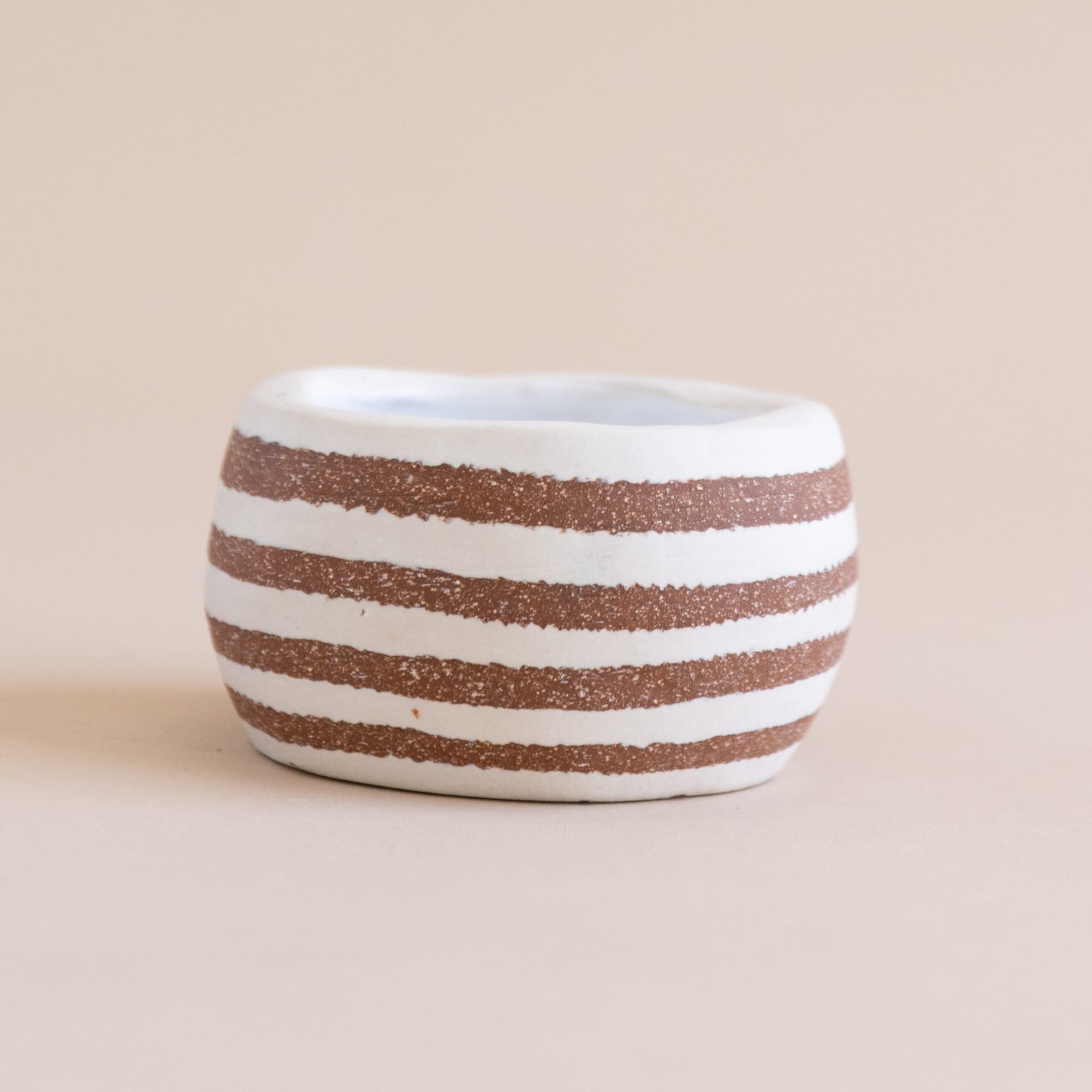 Mondays Trays + Catchalls Brick Red / Short Striped Ceramic Vessel