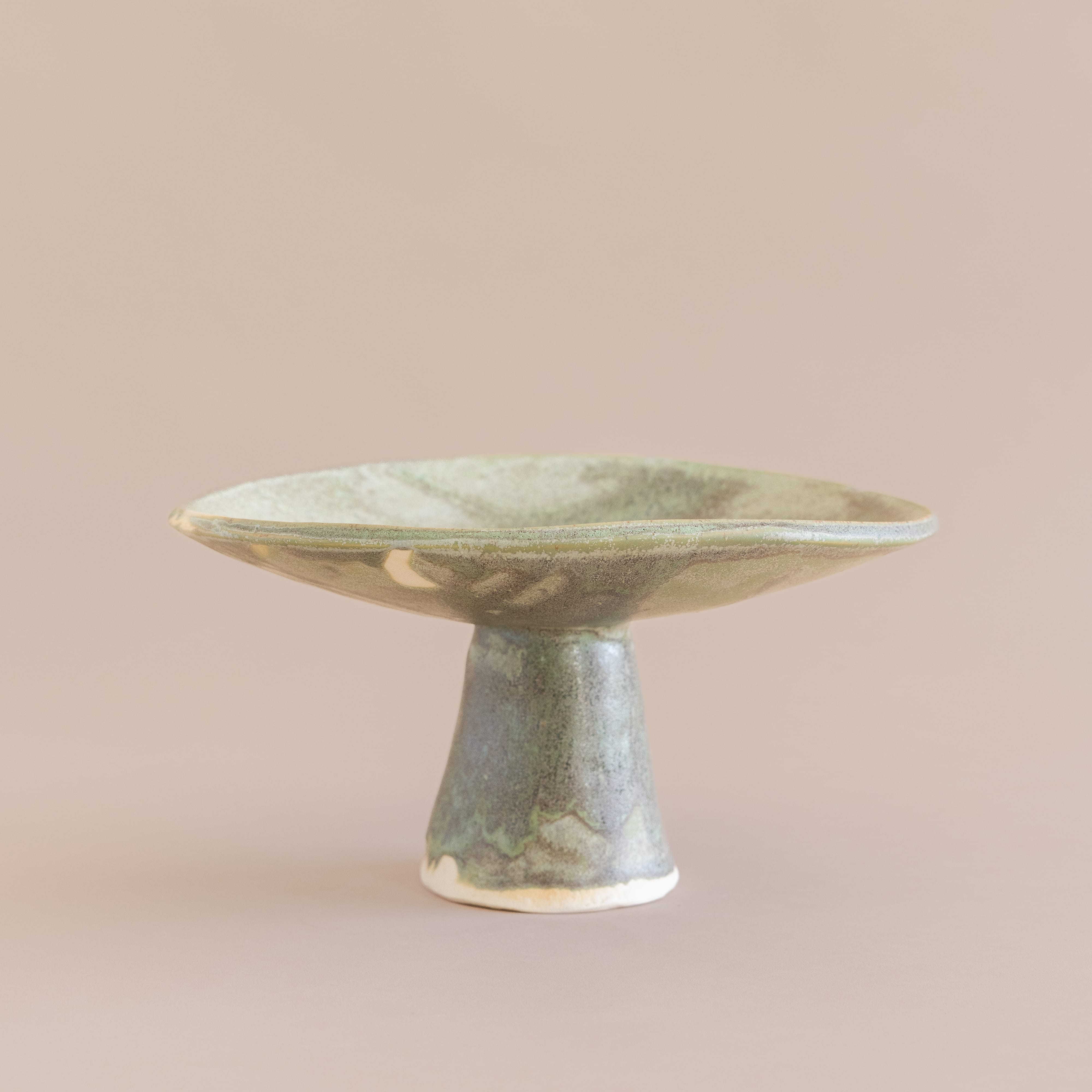 Mondays Trays + Catchalls Lichen / Large Ceramic Pedestal Bowl