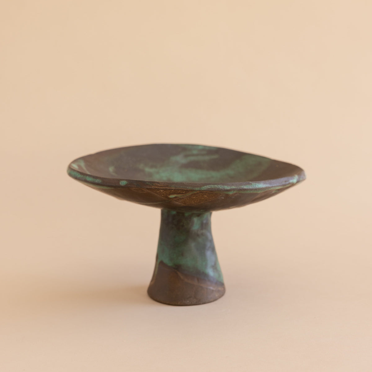 Mondays Trays + Catchalls Patina / Large Ceramic Pedestal Bowl