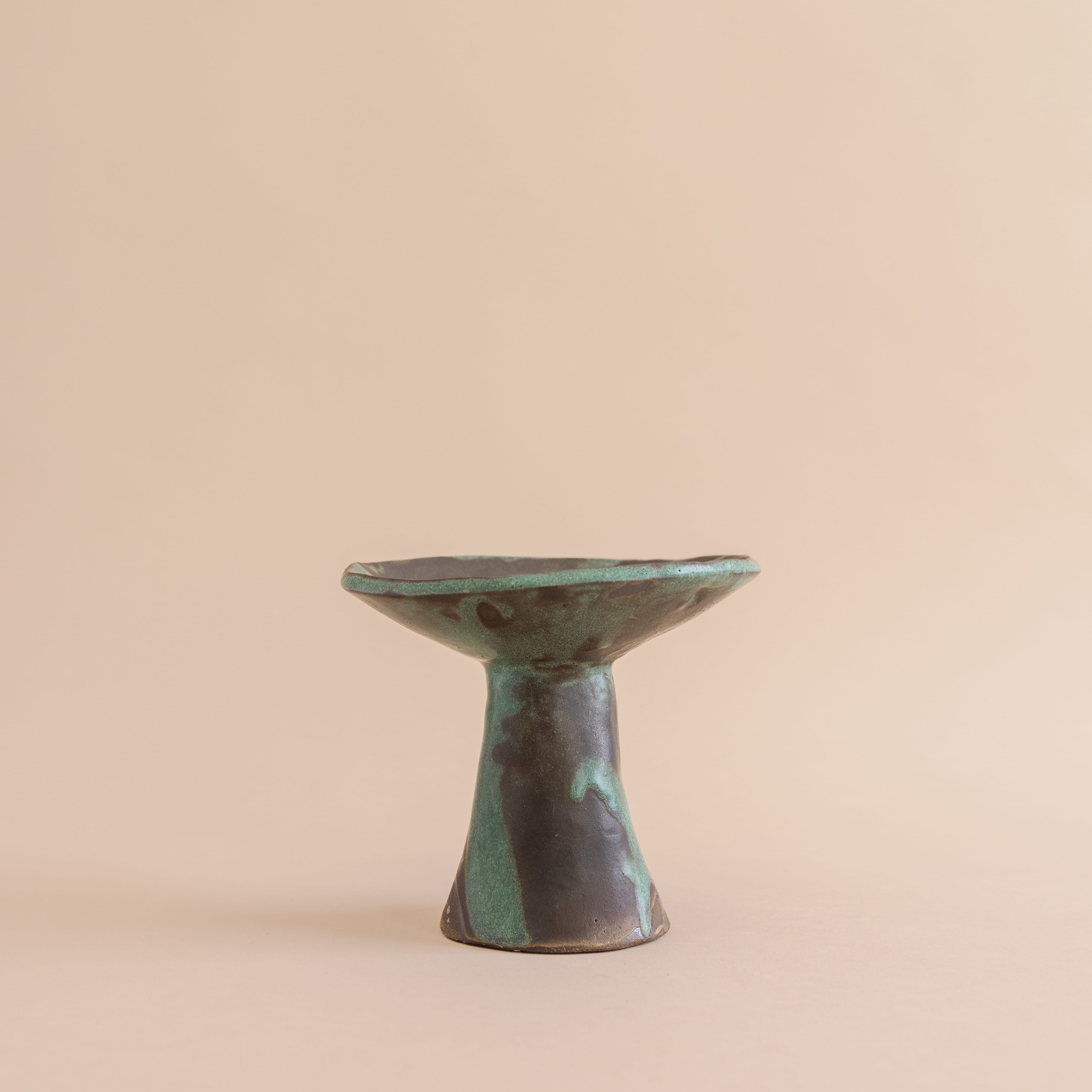 Mondays Trays + Catchalls Patina / Small Ceramic Pedestal Bowl