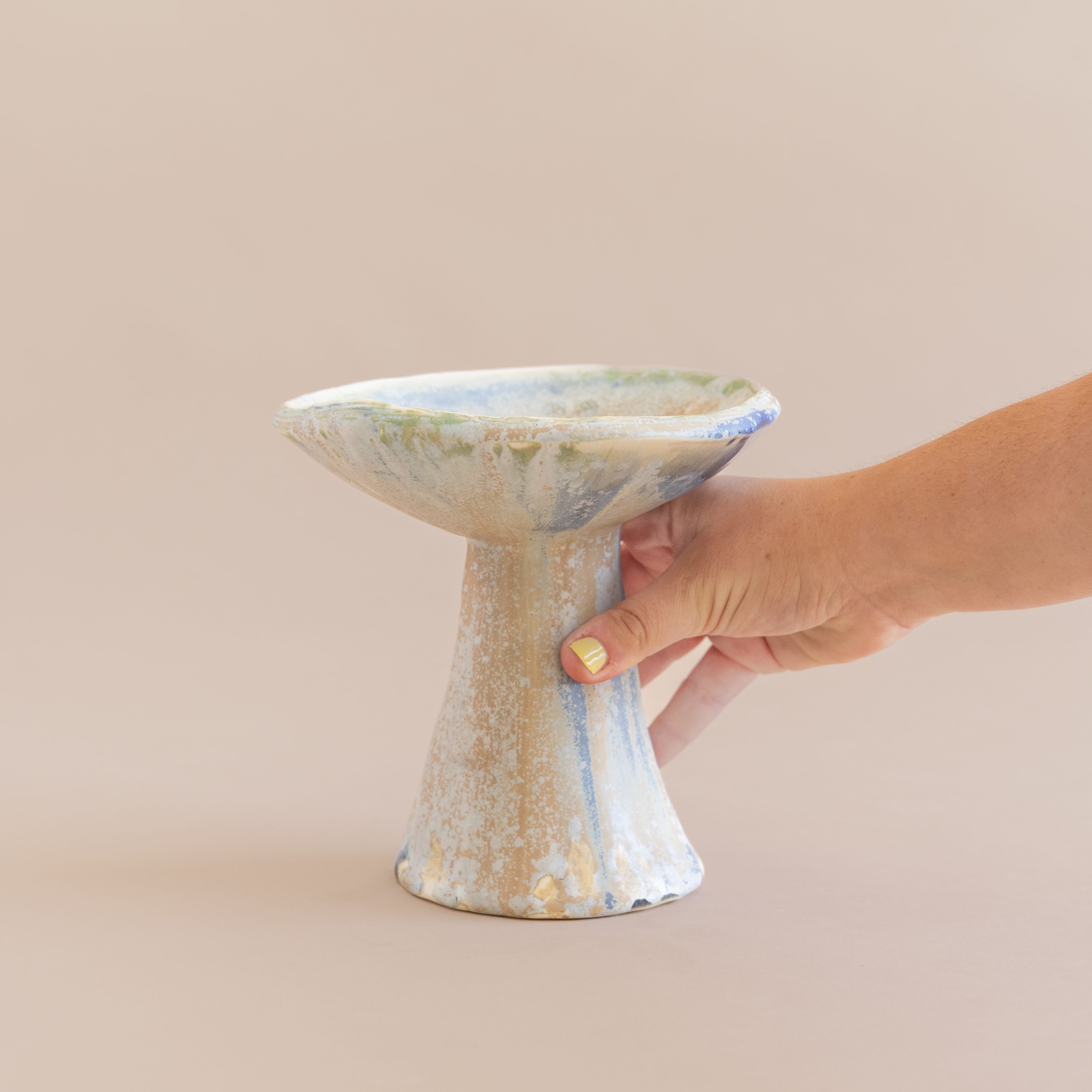 Mondays Trays + Catchalls Soda-Fired Ceramic Pedestal Bowl