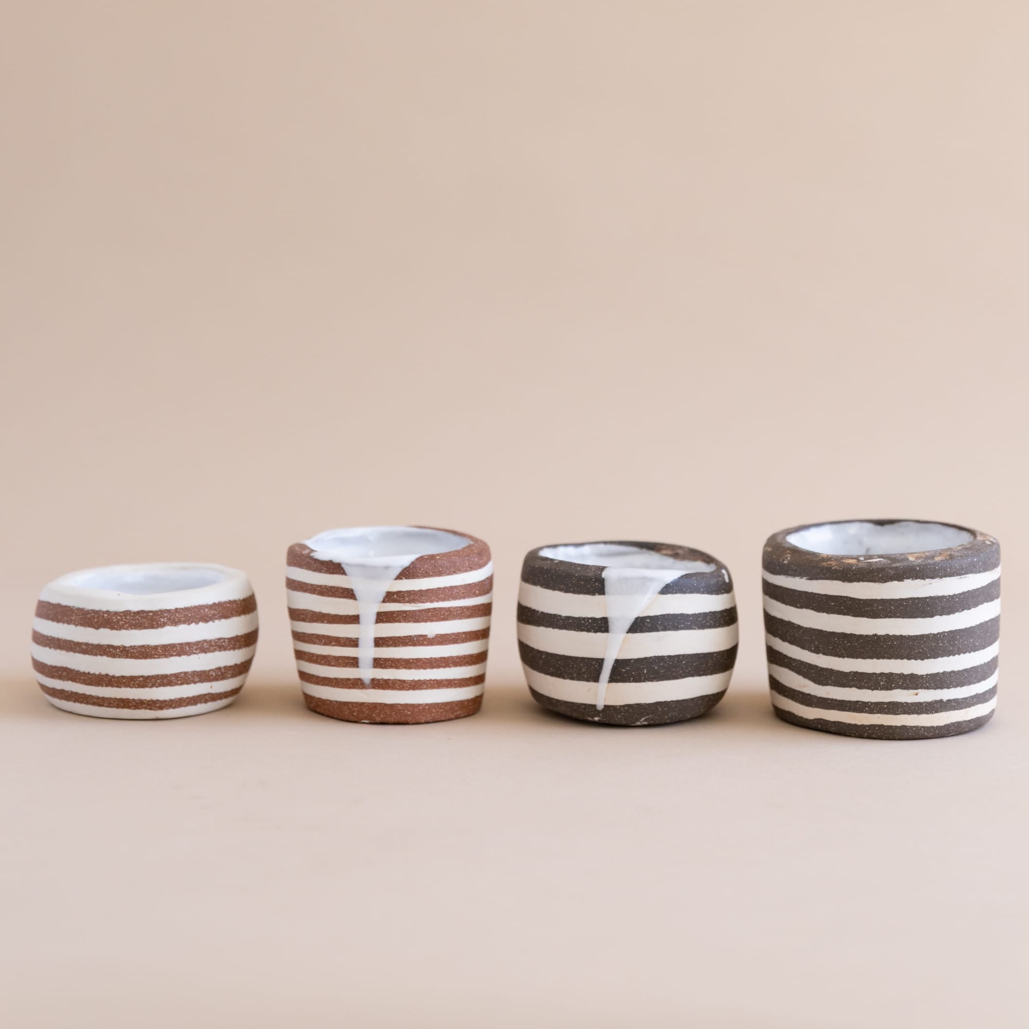 Mondays Trays + Catchalls Striped Ceramic Vessel