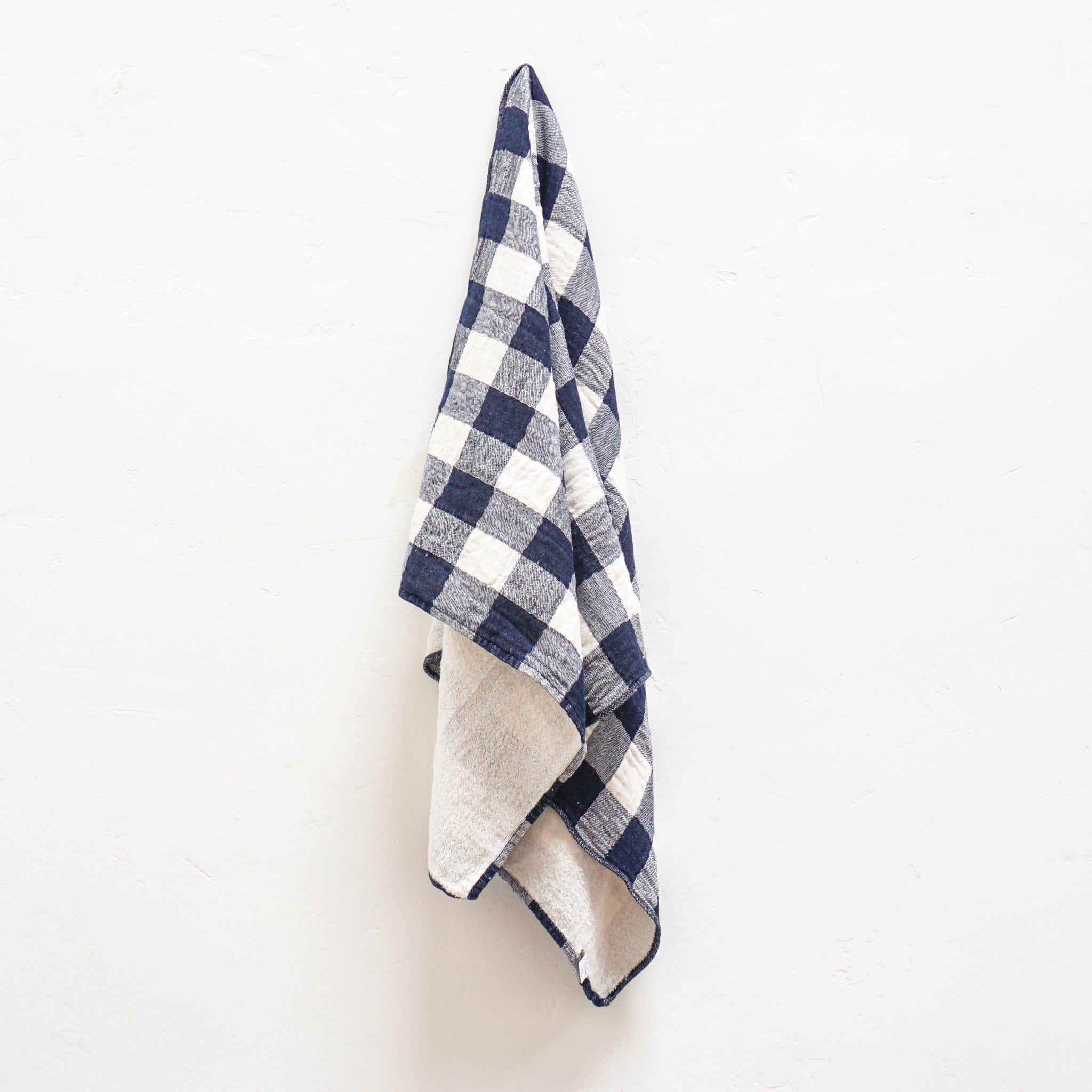 Morihata Bath Towels Double Sided Towel in Navy Checks