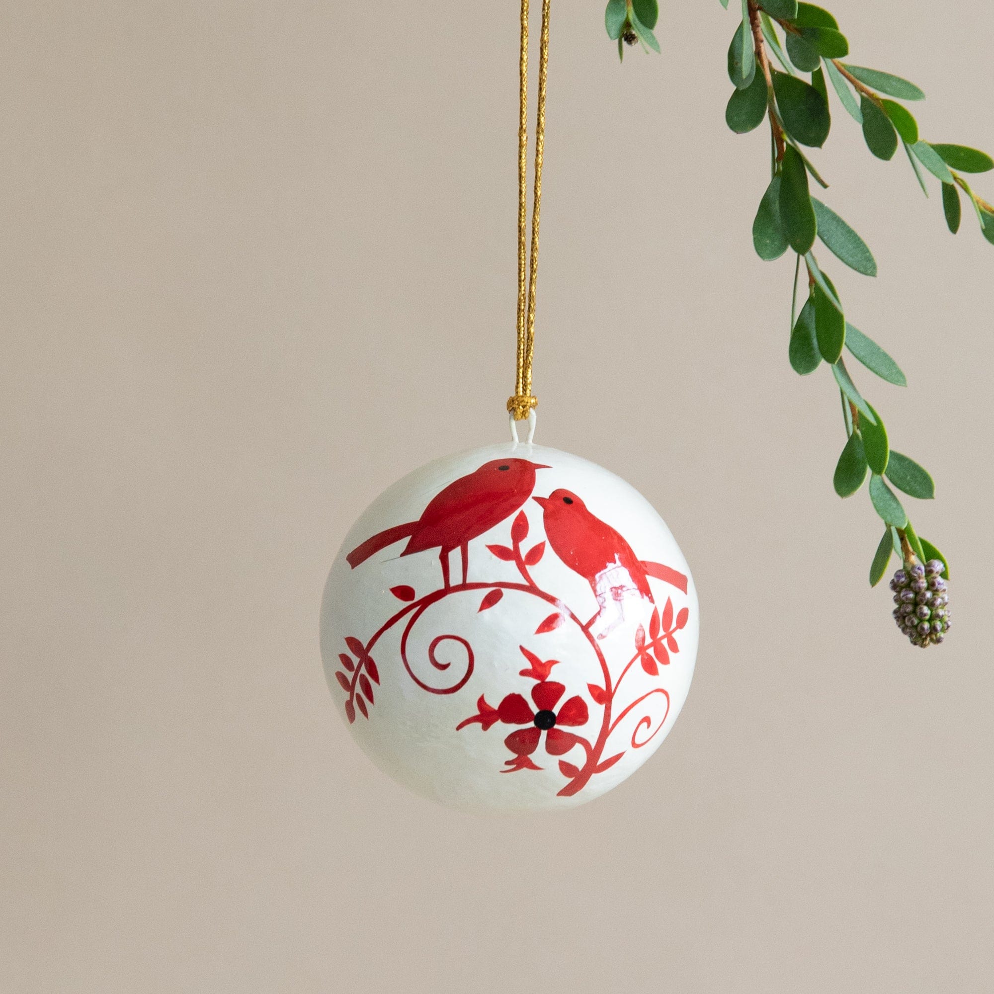 Ok-International Seasonal Red Bird Ornament