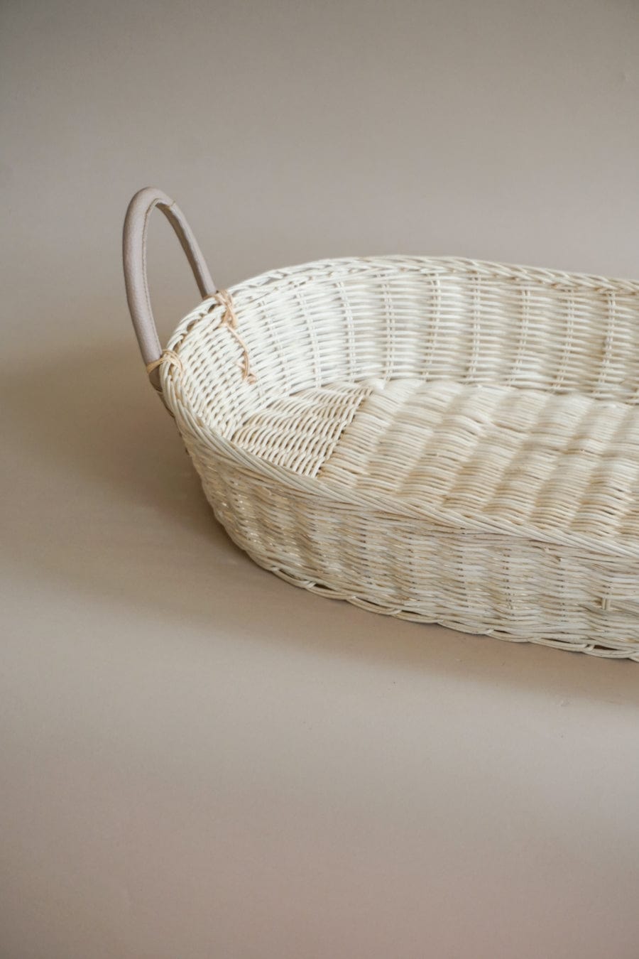 olli ella Baskets Rattan Flat Oval Basket with Handles | PICKUP ONLY