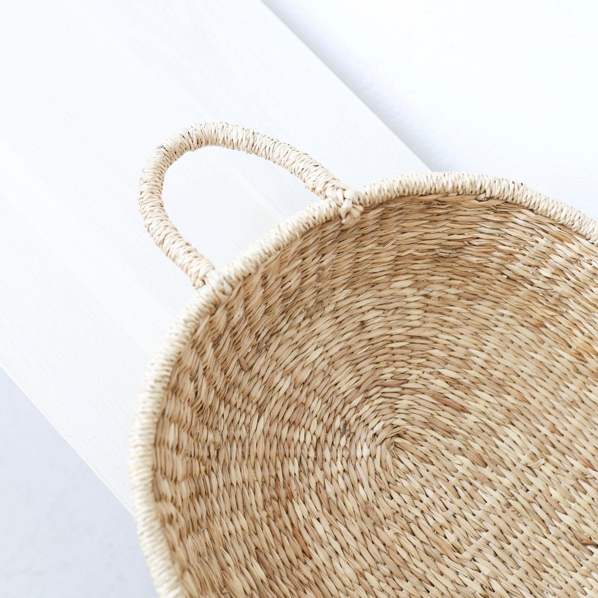 olli ella Baskets Seagrass Flat Oval Basket with Handles | PICKUP ONLY