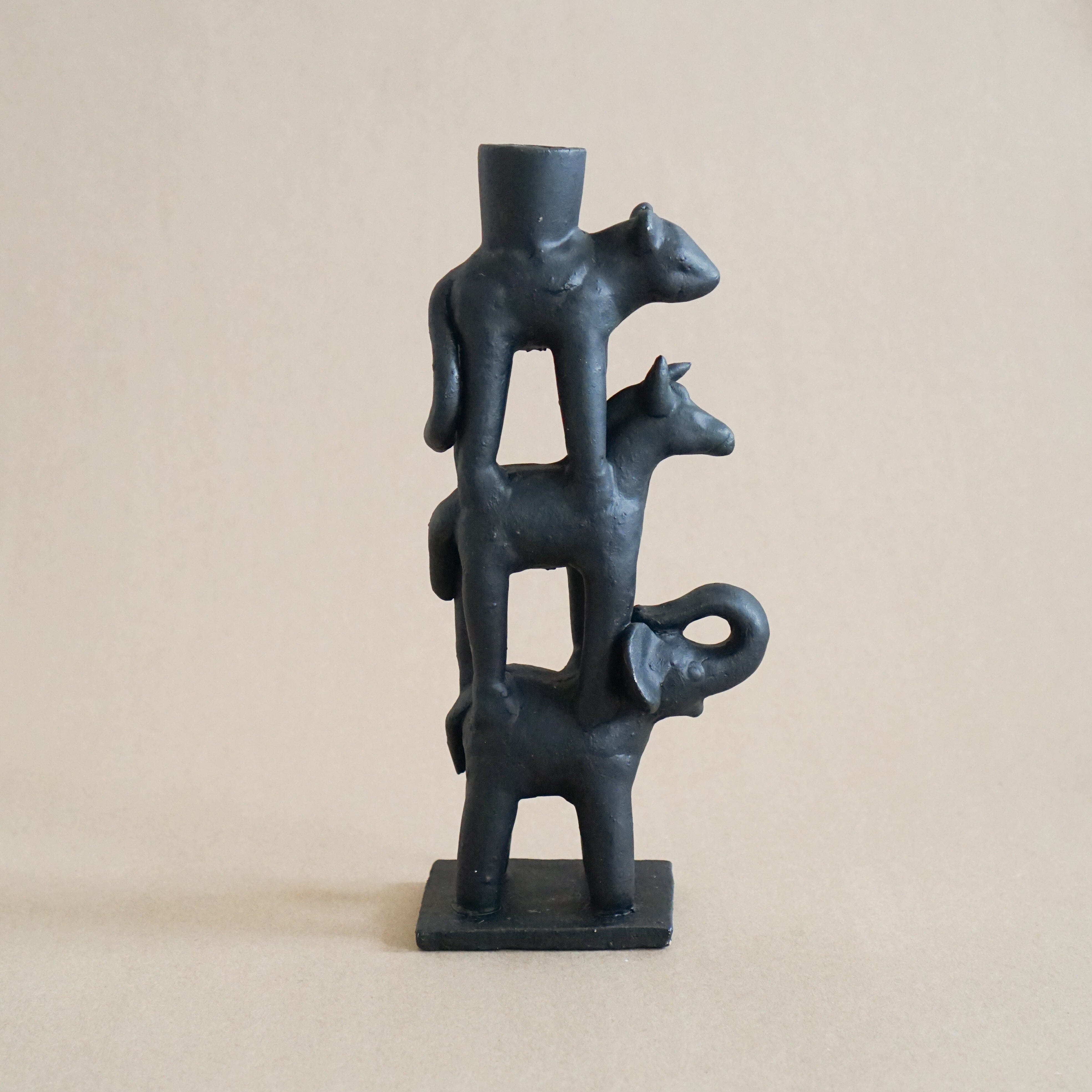 ONORA Decor Black Candelero Izu Totem