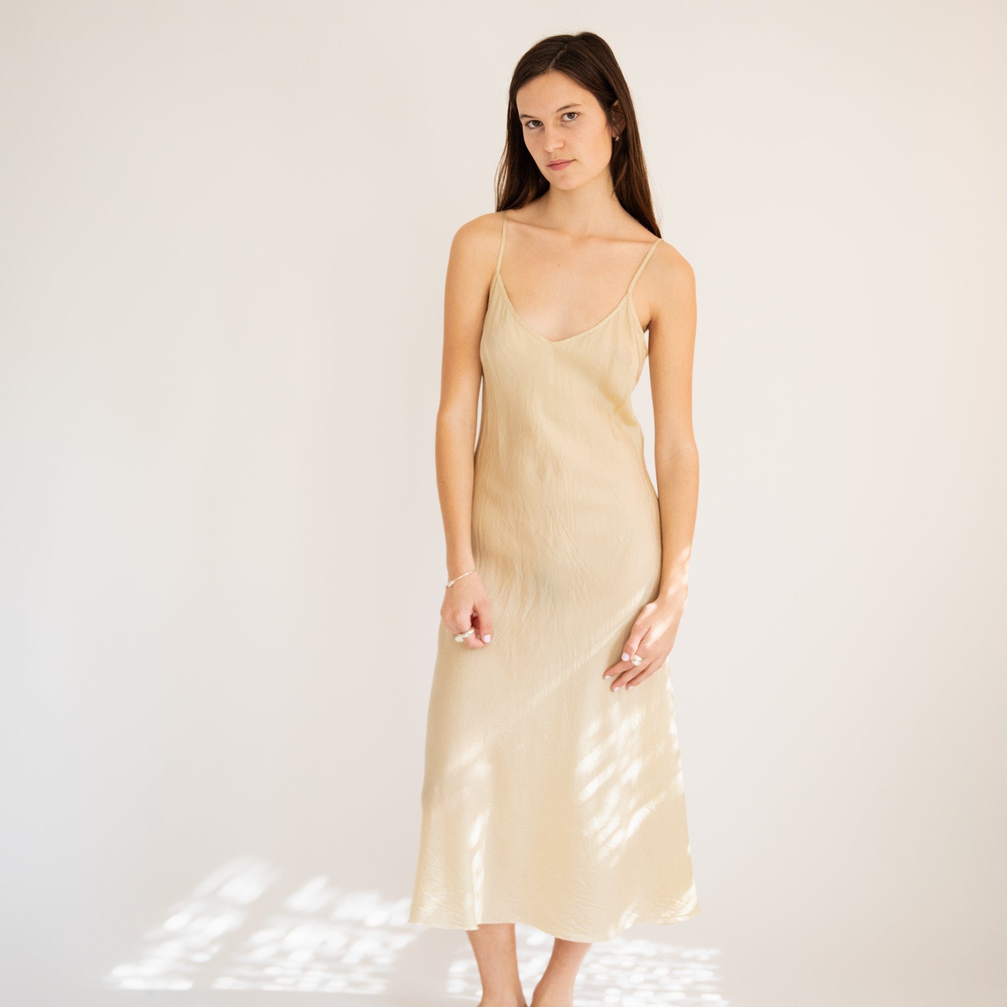 Organic John Patrick Dresses + Jumpsuits Limestone / Extra Small Slip Dress Calf Length by Organic John Patrick