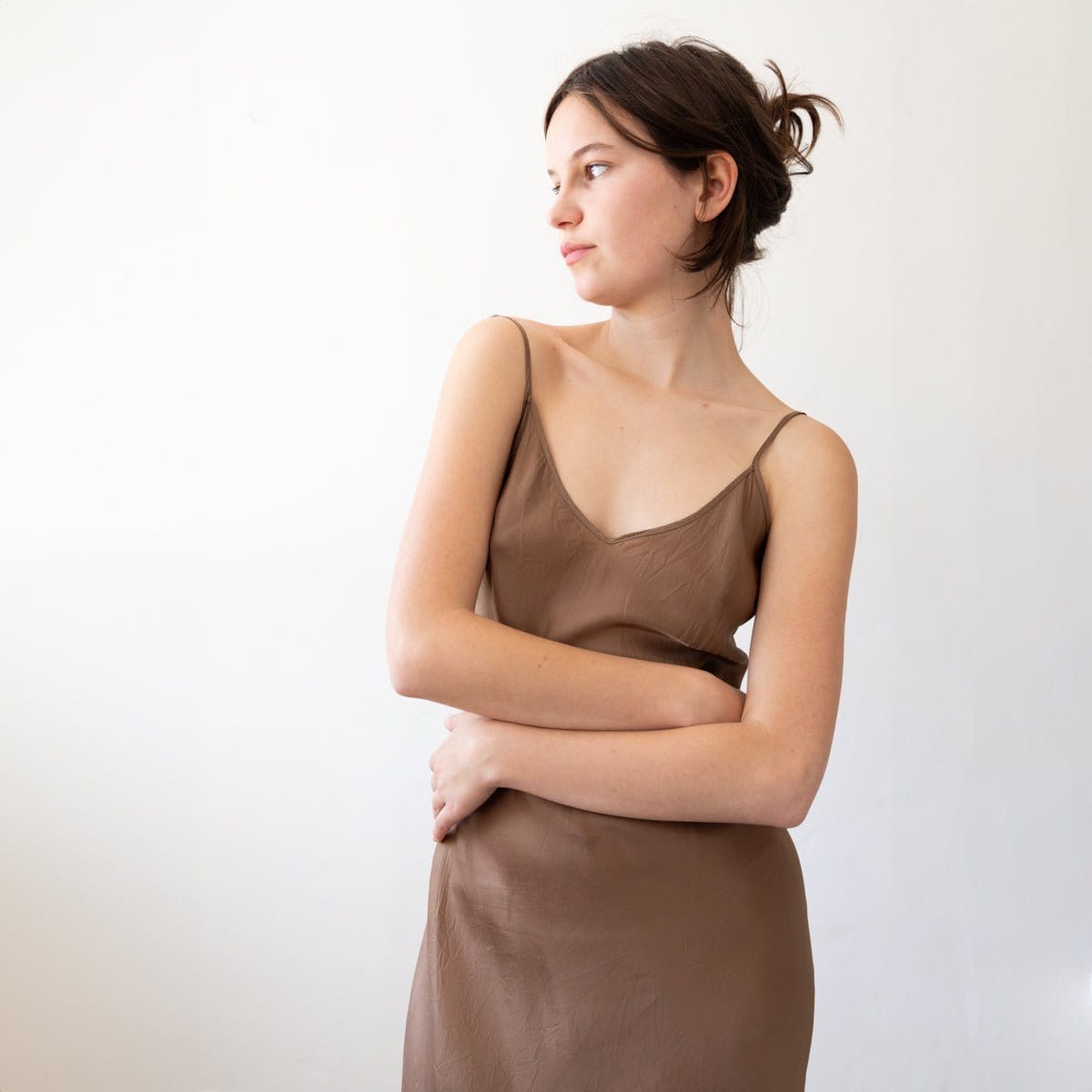 Organic John Patrick Dresses + Jumpsuits Slip Dress Calf Length in Umber by Organic by John Patrick