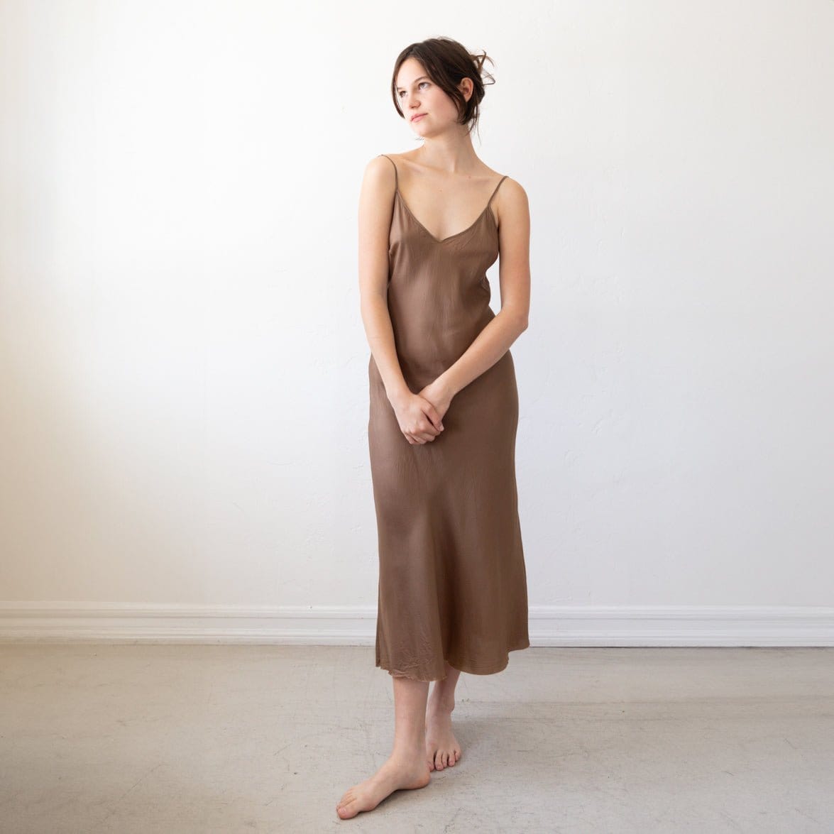 Organic John Patrick Dresses + Jumpsuits Slip Dress Calf Length in Umber by Organic by John Patrick